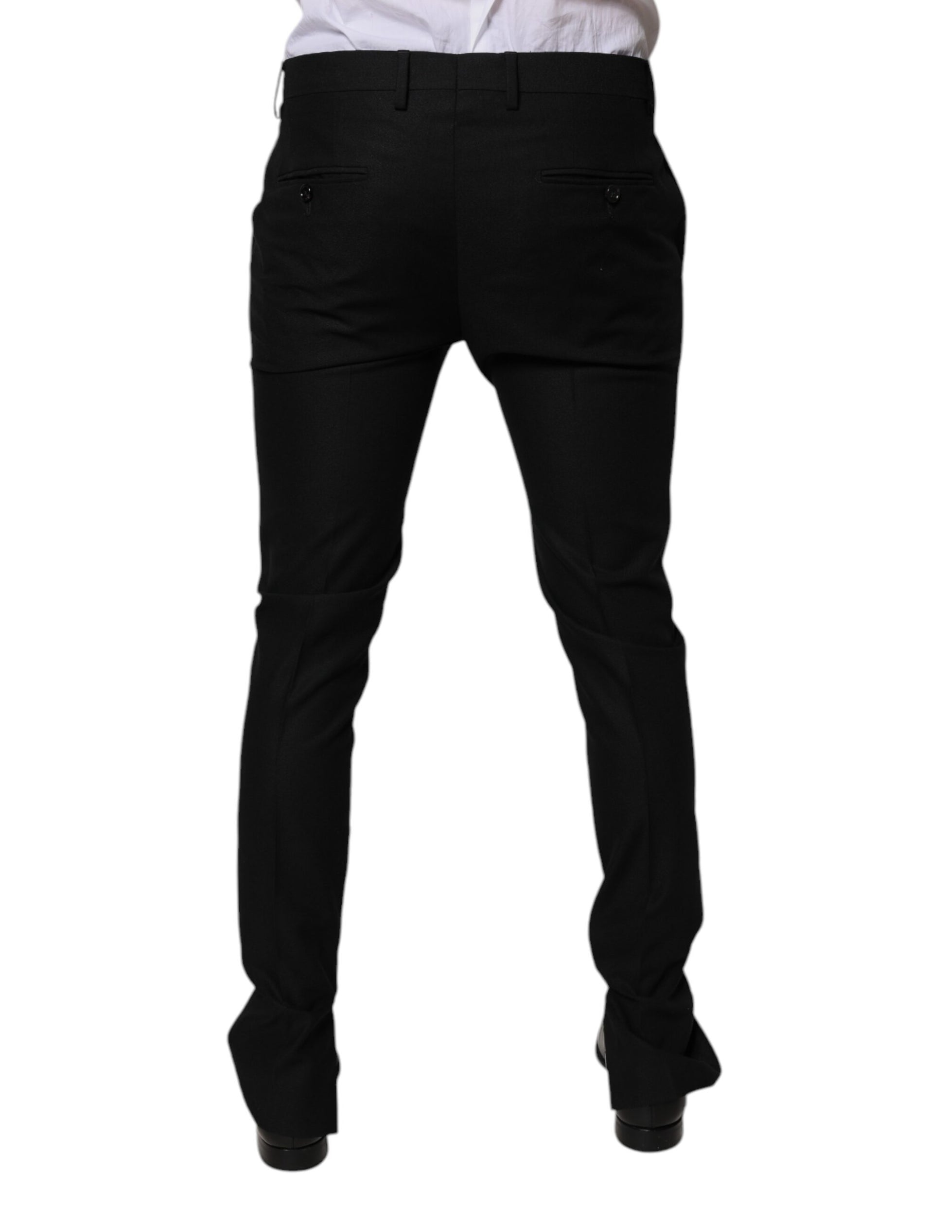 A pair of black virgin wool men's skinny dress pants