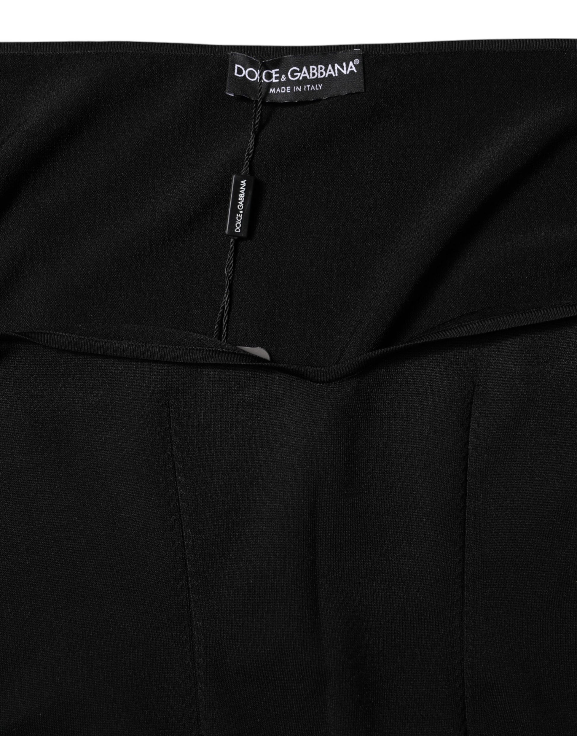 Black pants with white label