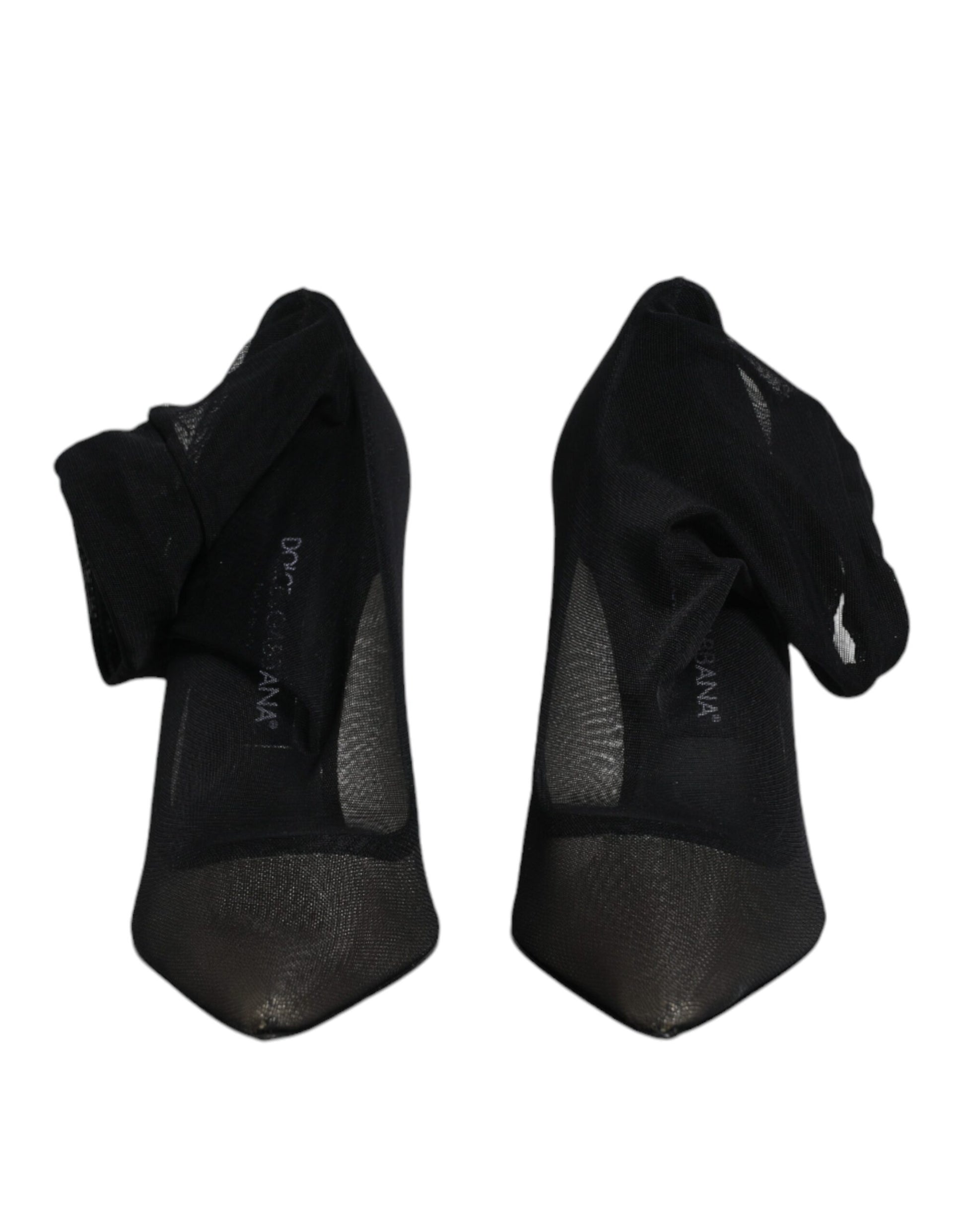 Pair of black socks with white logo