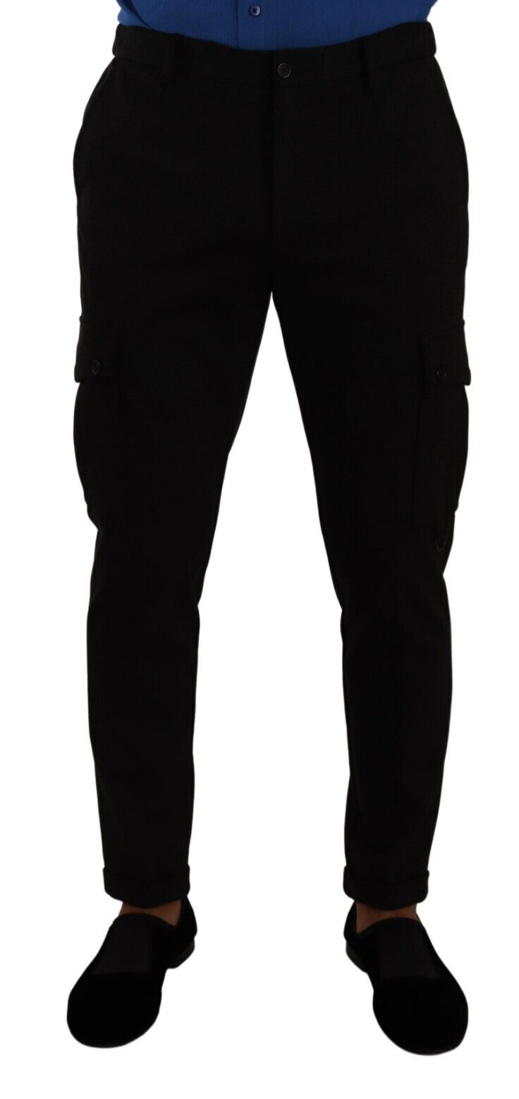 Pair of black dress pants with a blue shirt