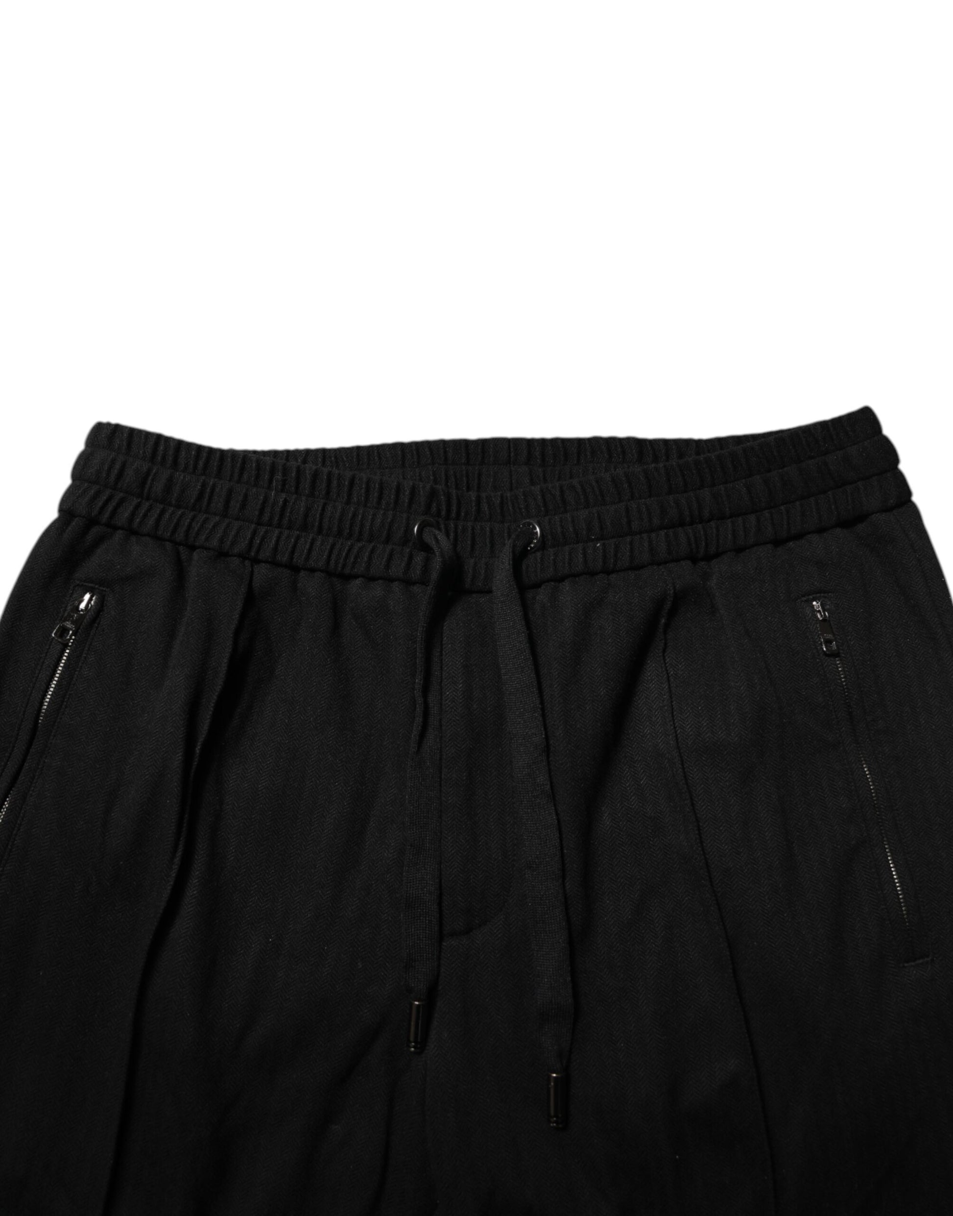 Black sweatpants with zippered pockets