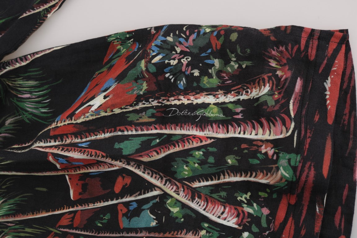 Colorful towel with floral pattern