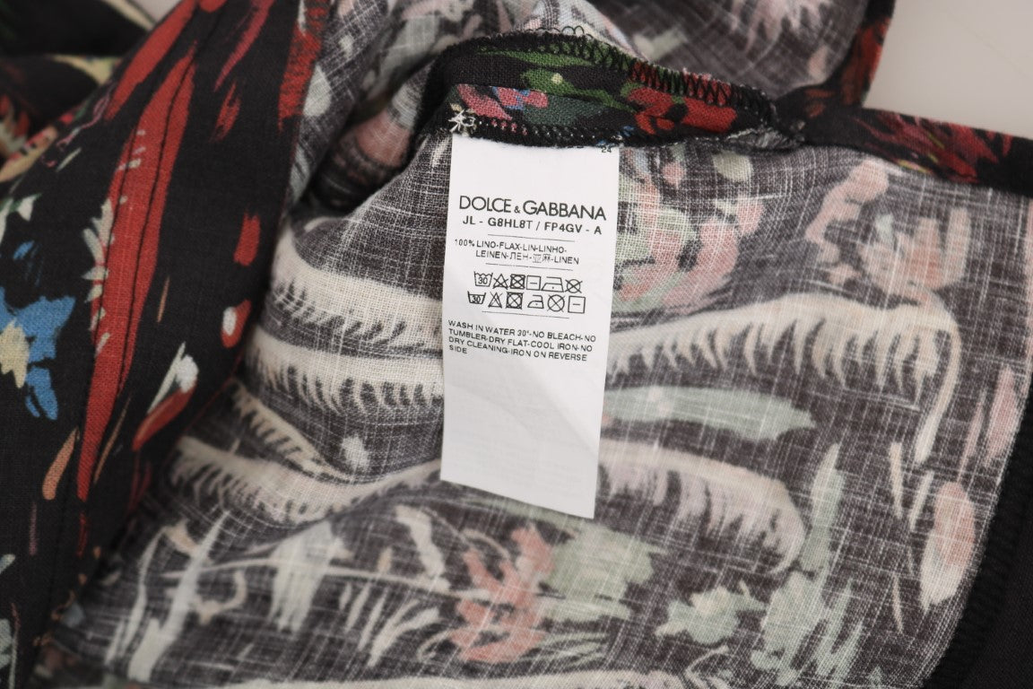 Colorful scarf with floral pattern on tag