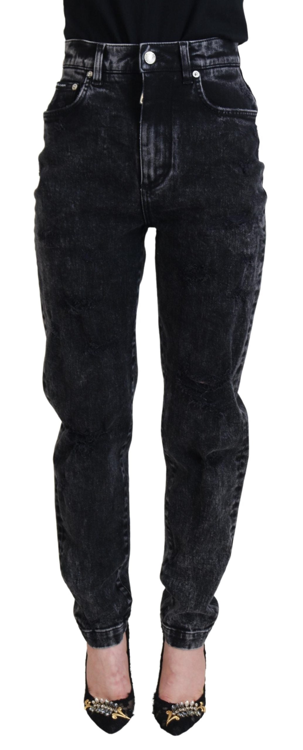 Pair of black skinny jeans on a mannequin