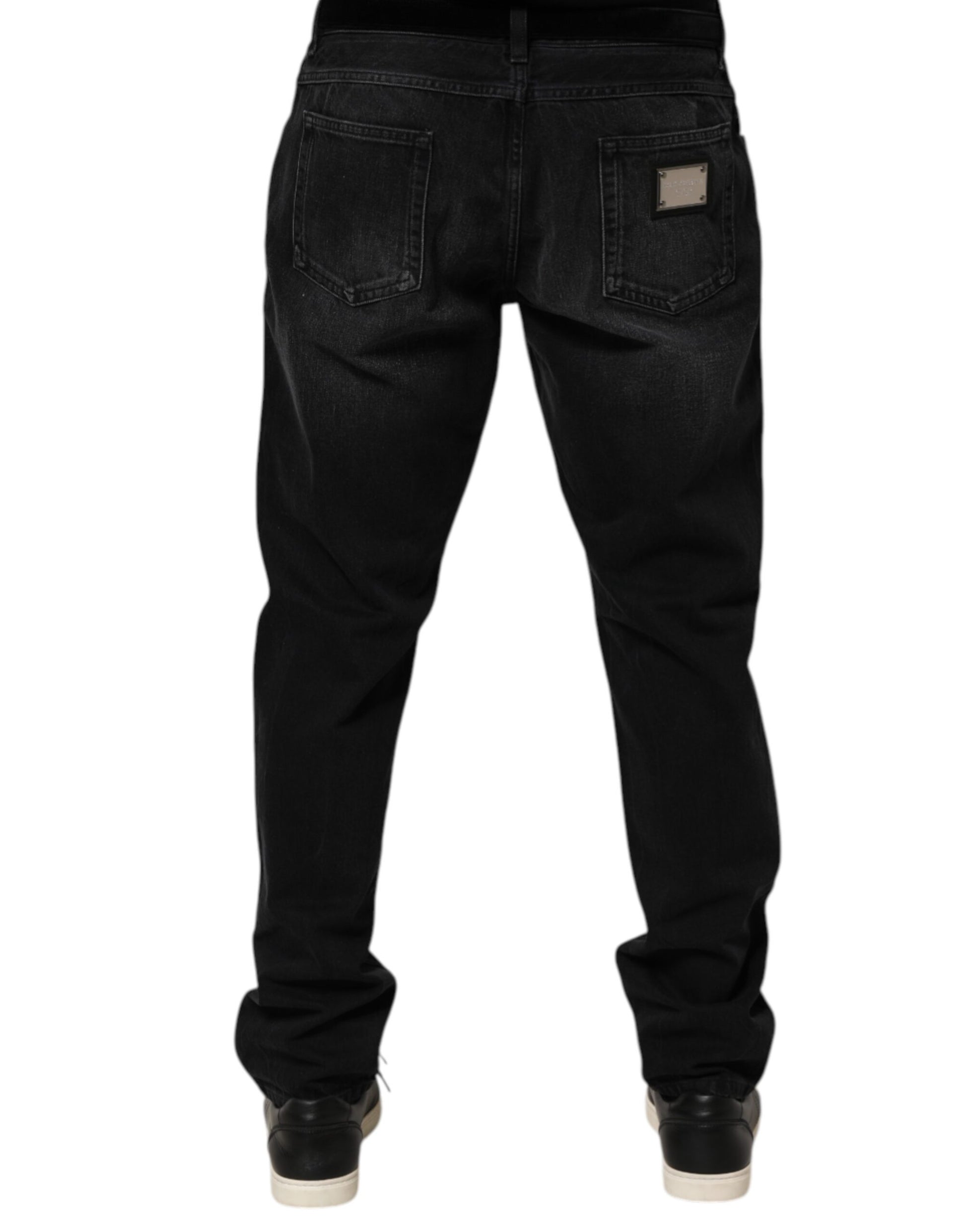 Pair of black denim jeans