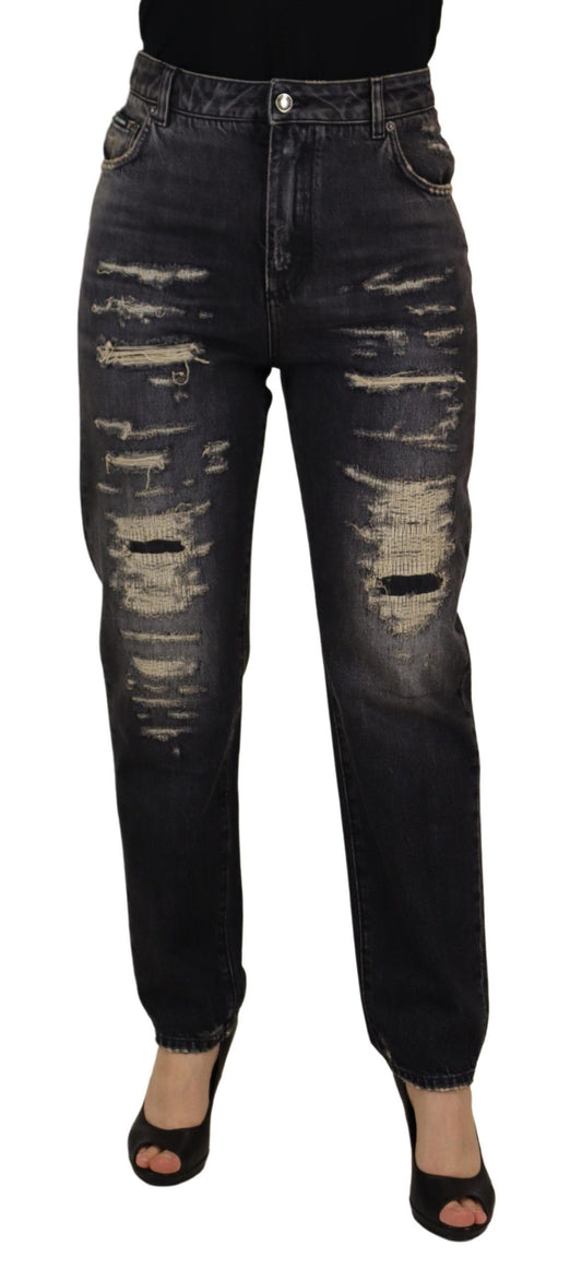 Pair of distressed jeans on a mannequin
