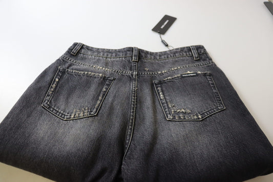 Pair of blue jeans on a white surface