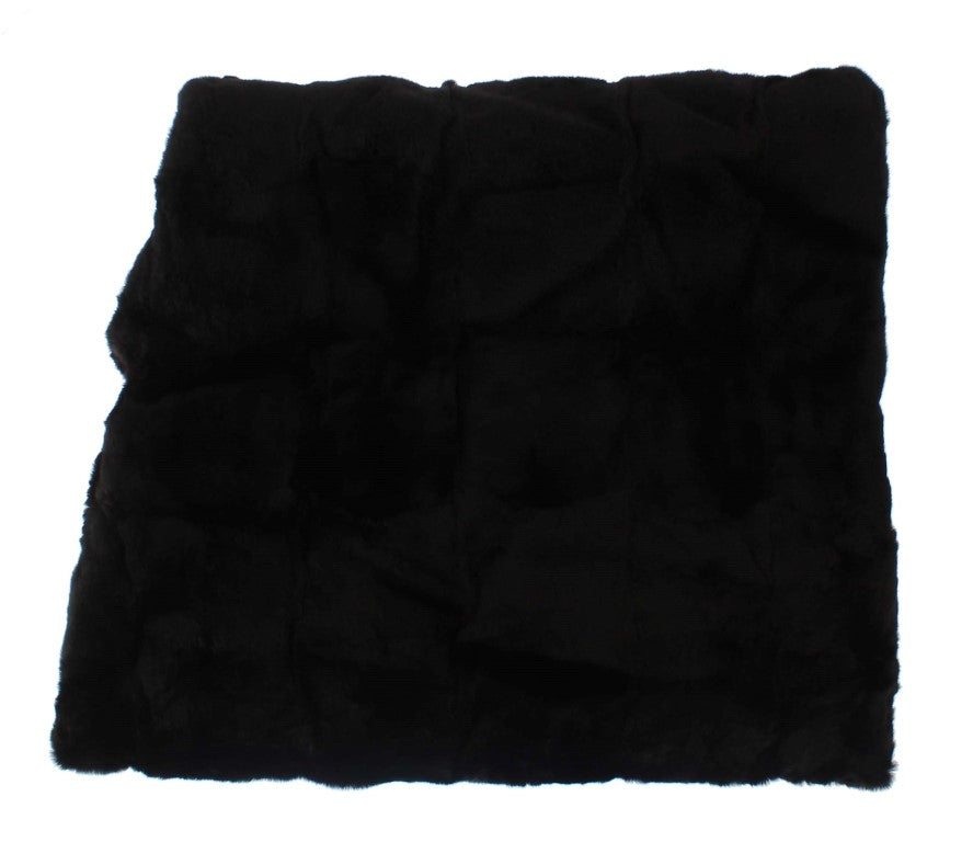 Black furry throw blanket