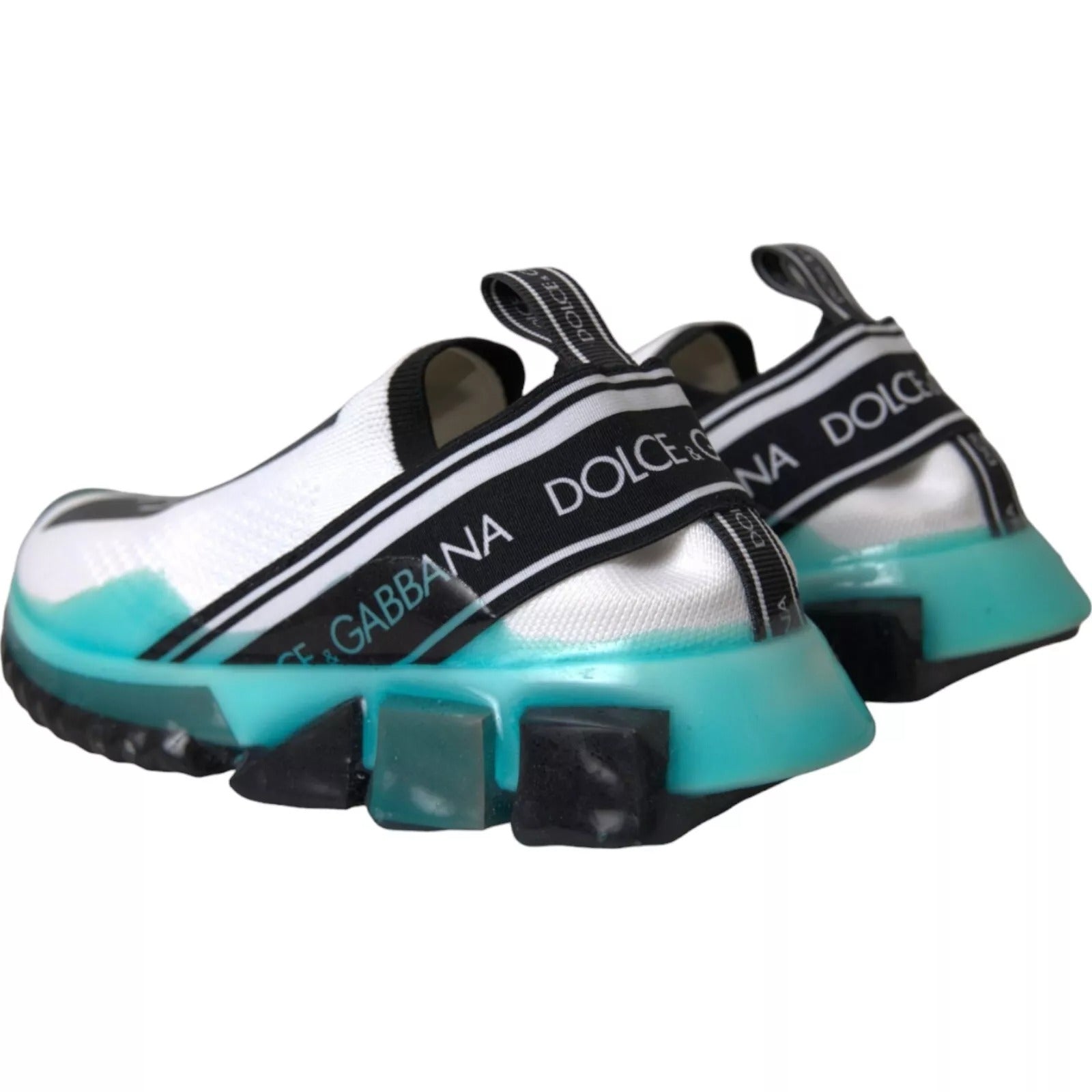 Pair of children's sneakers with blue soles