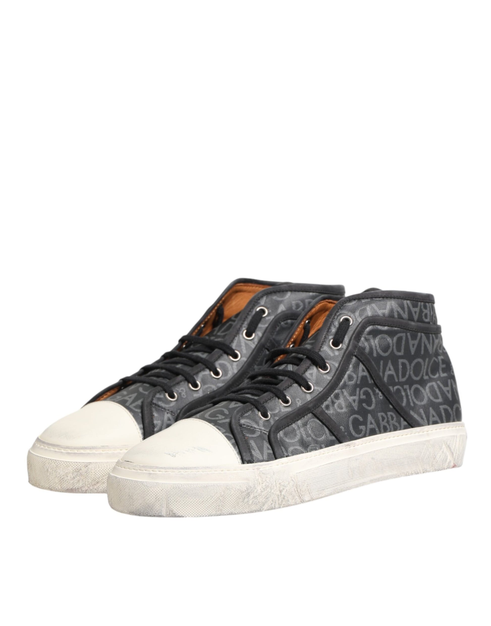 High top sneakers with white laces and a patterned design on the side