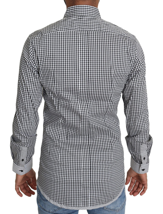 Men's long sleeve shirt with plaid pattern