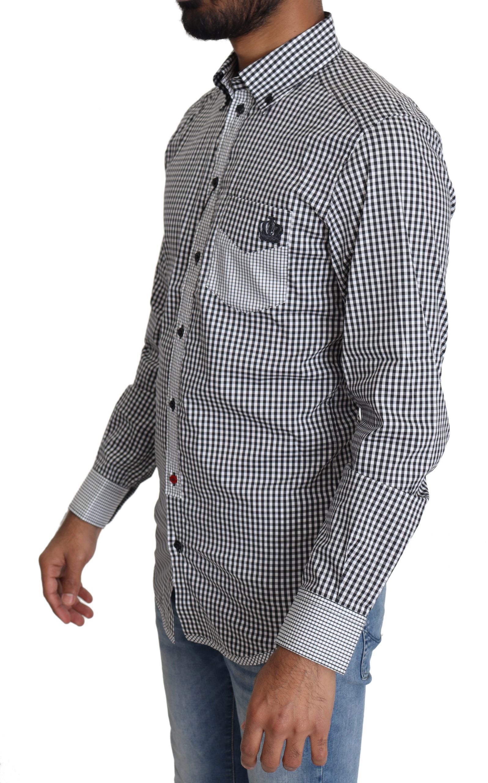 Man wearing plaid shirt with pocket on left chest
