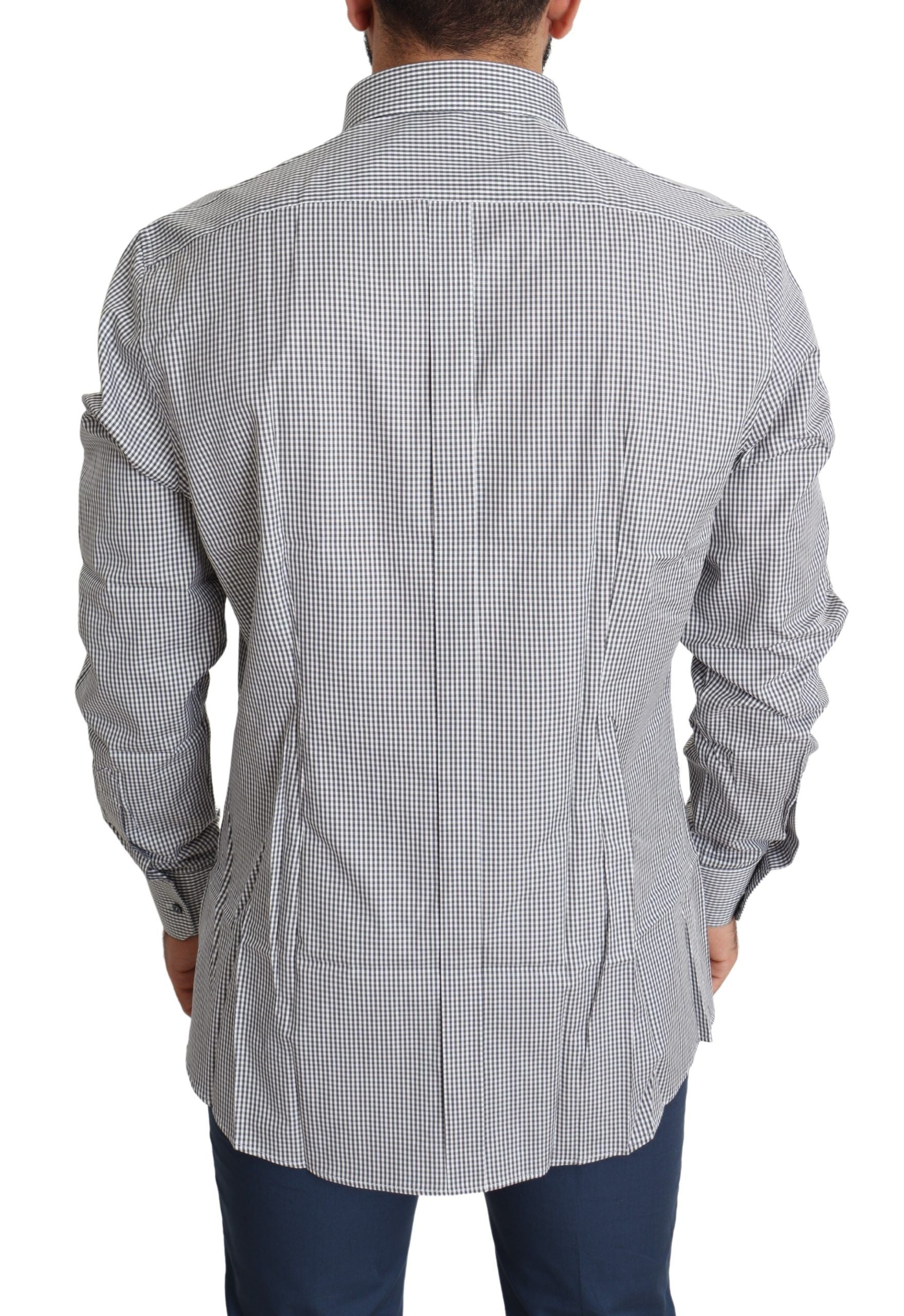 Men's long sleeve shirt with plaid pattern