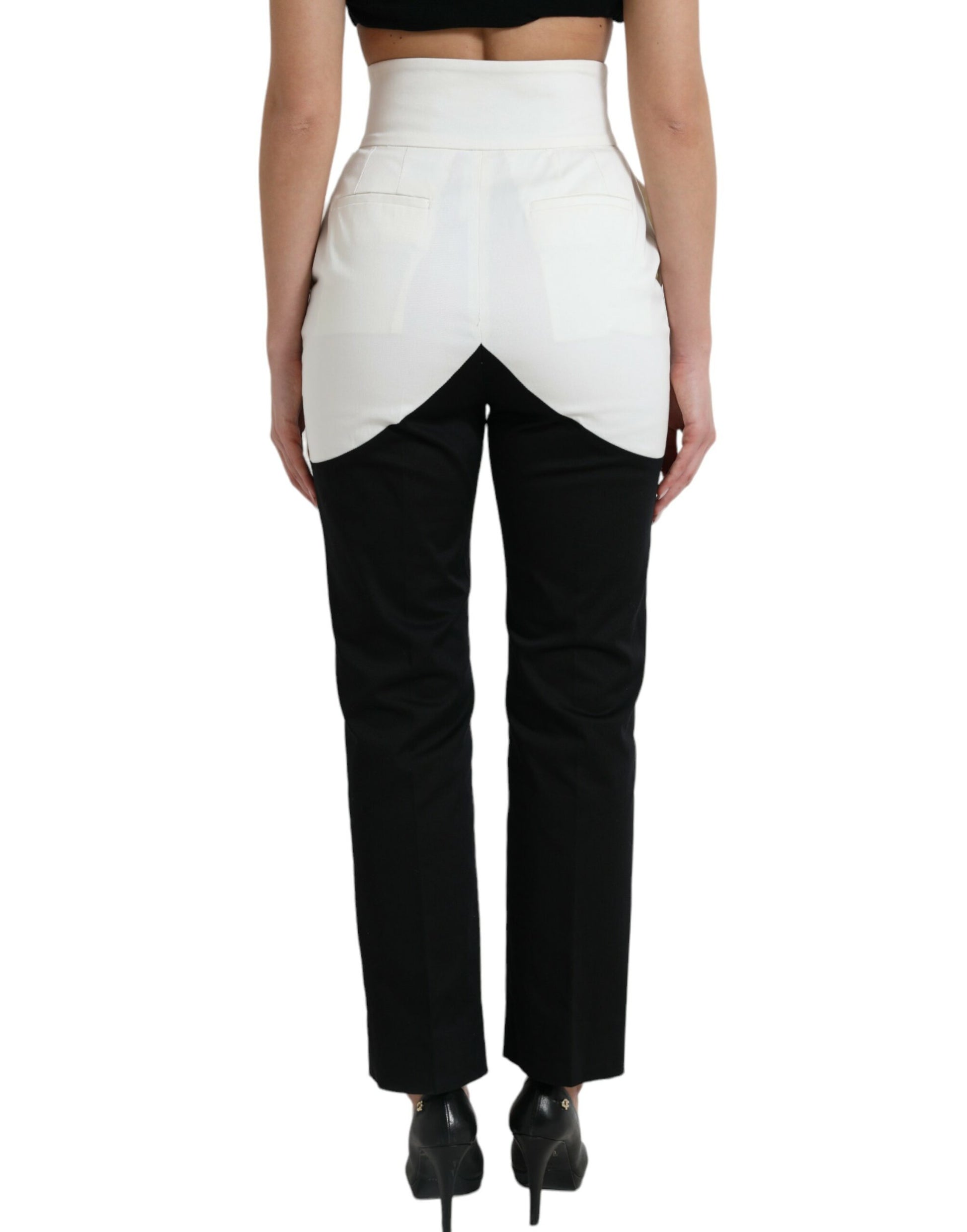 Pair of black pants with white panel on back