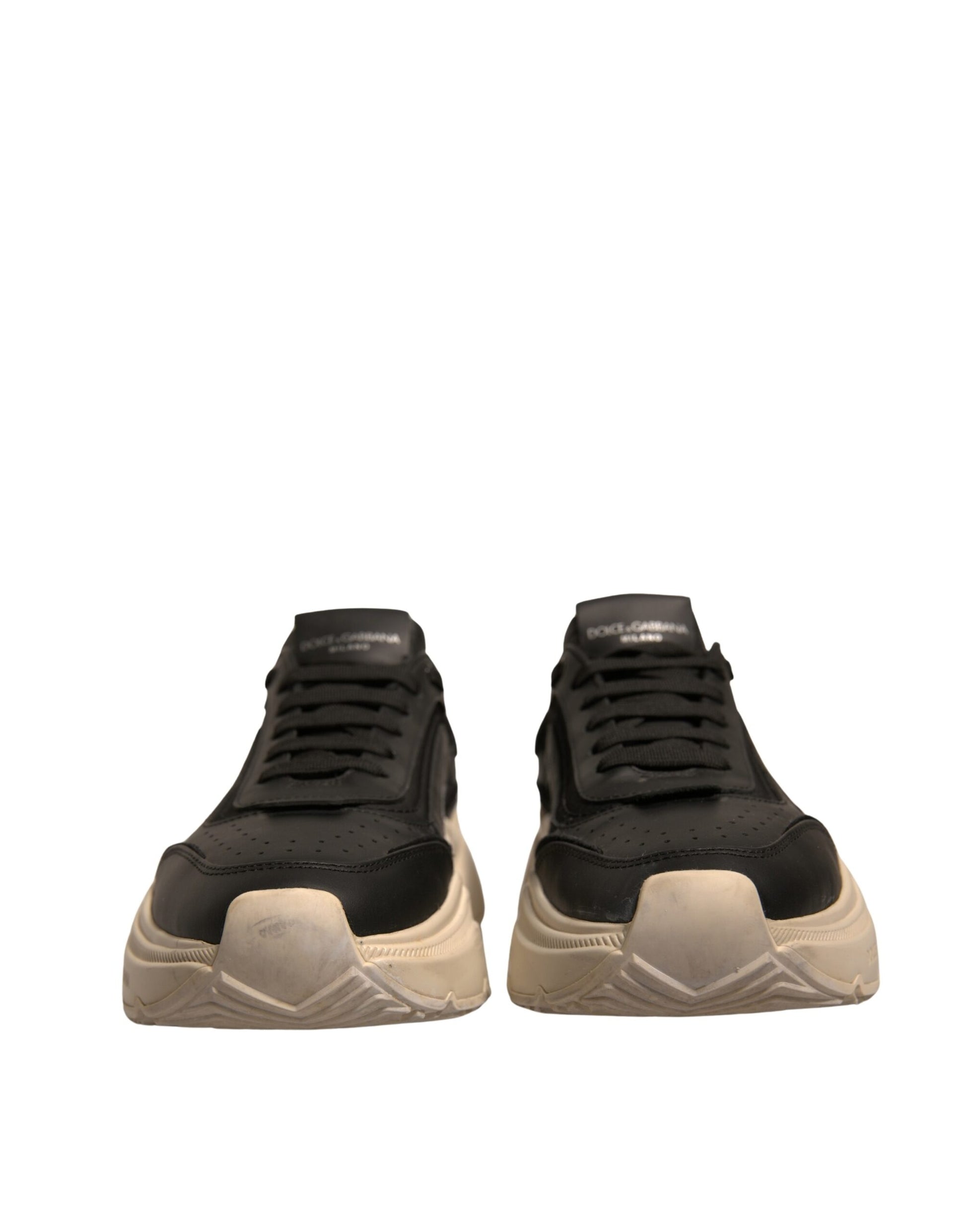 Pair of black and white sneakers