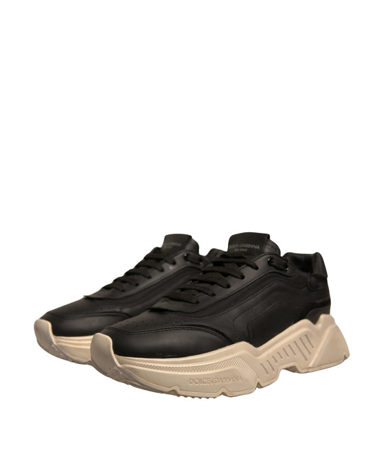 Pair of black and tan sneakers