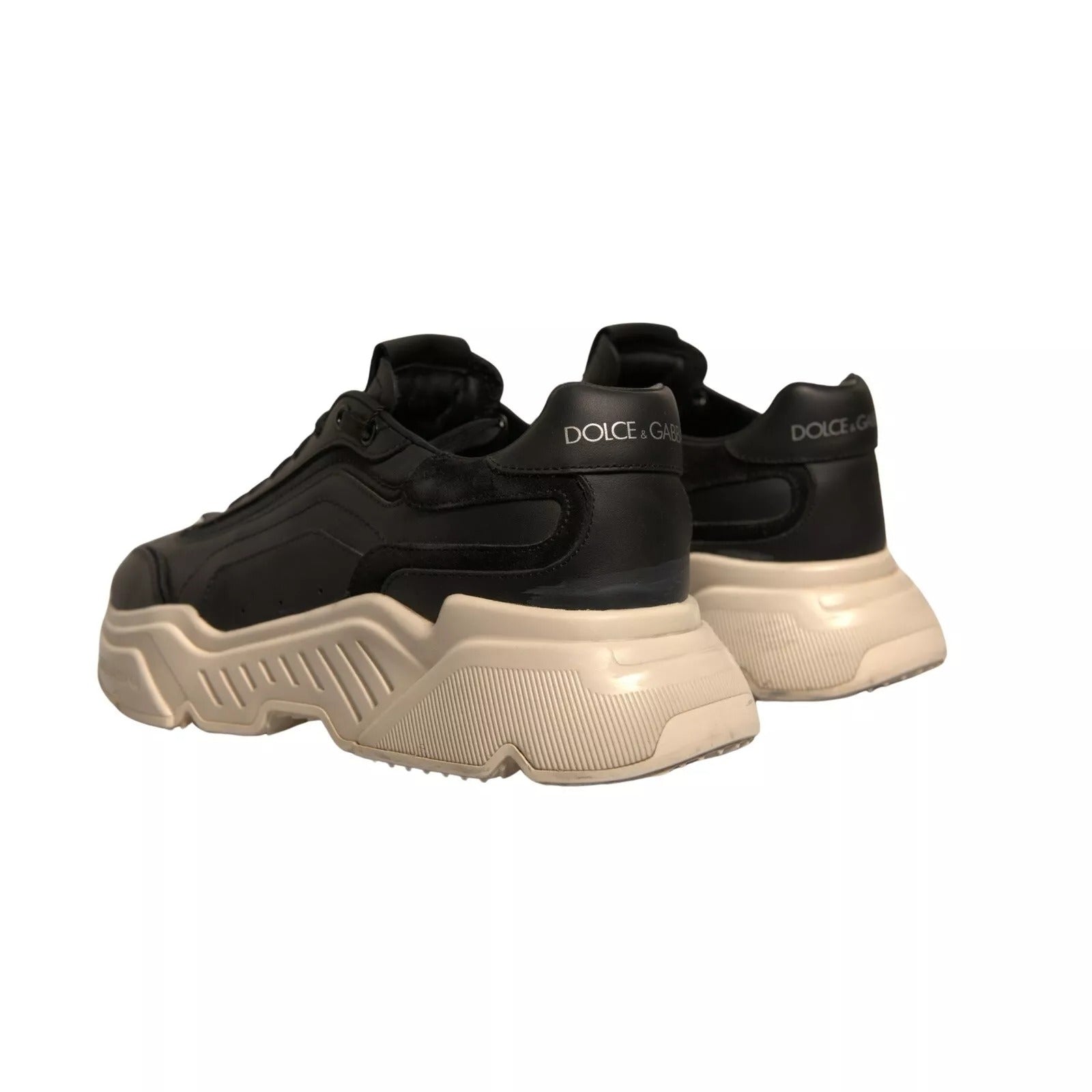Pair of black and tan sneakers