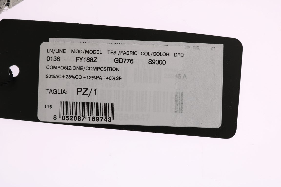 Black label on white background with barcode and product information