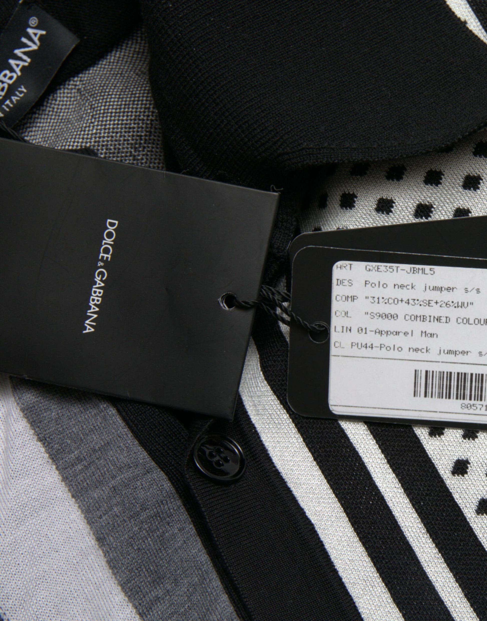 Black tag on clothing