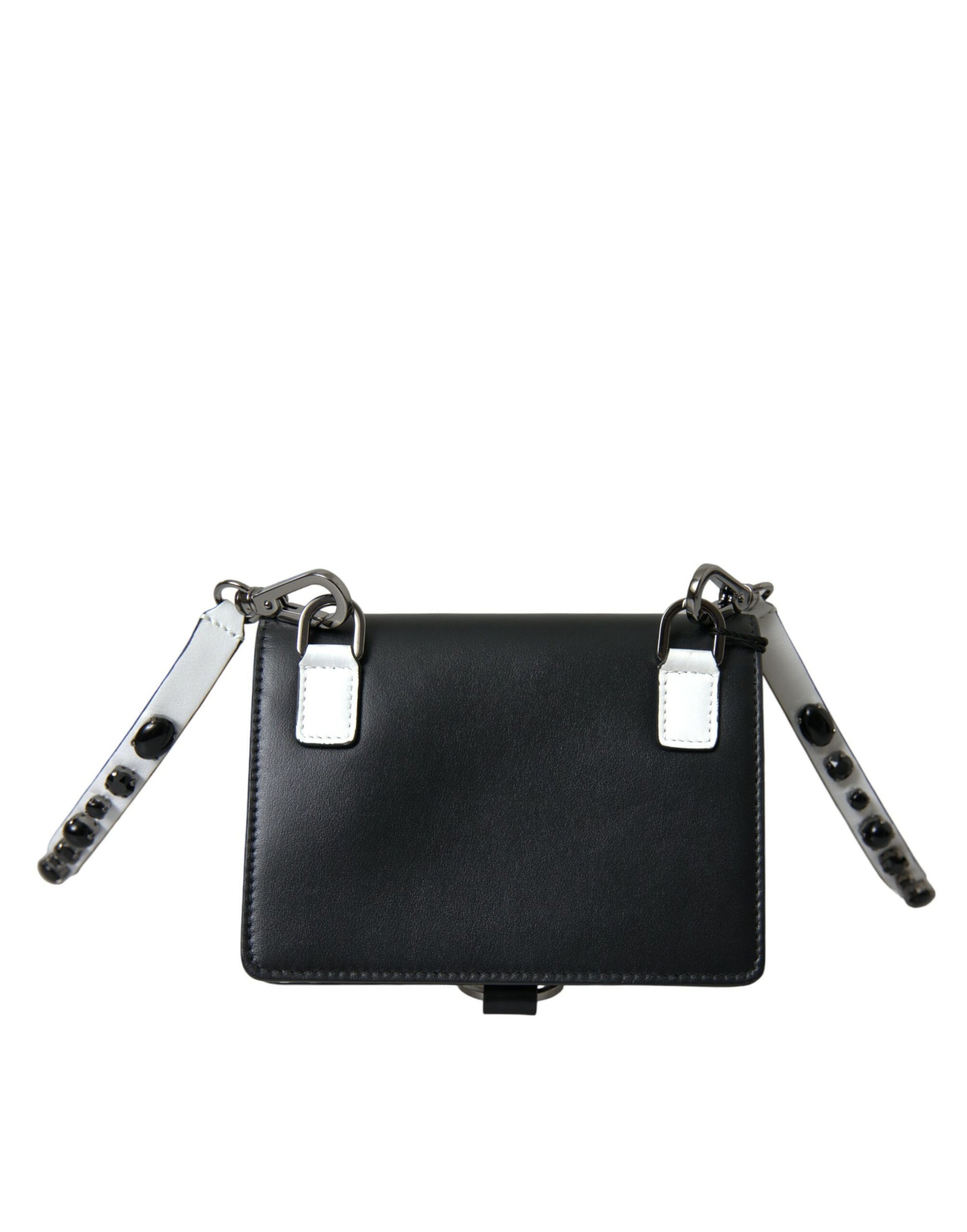 Black leather wallet with silver zippers