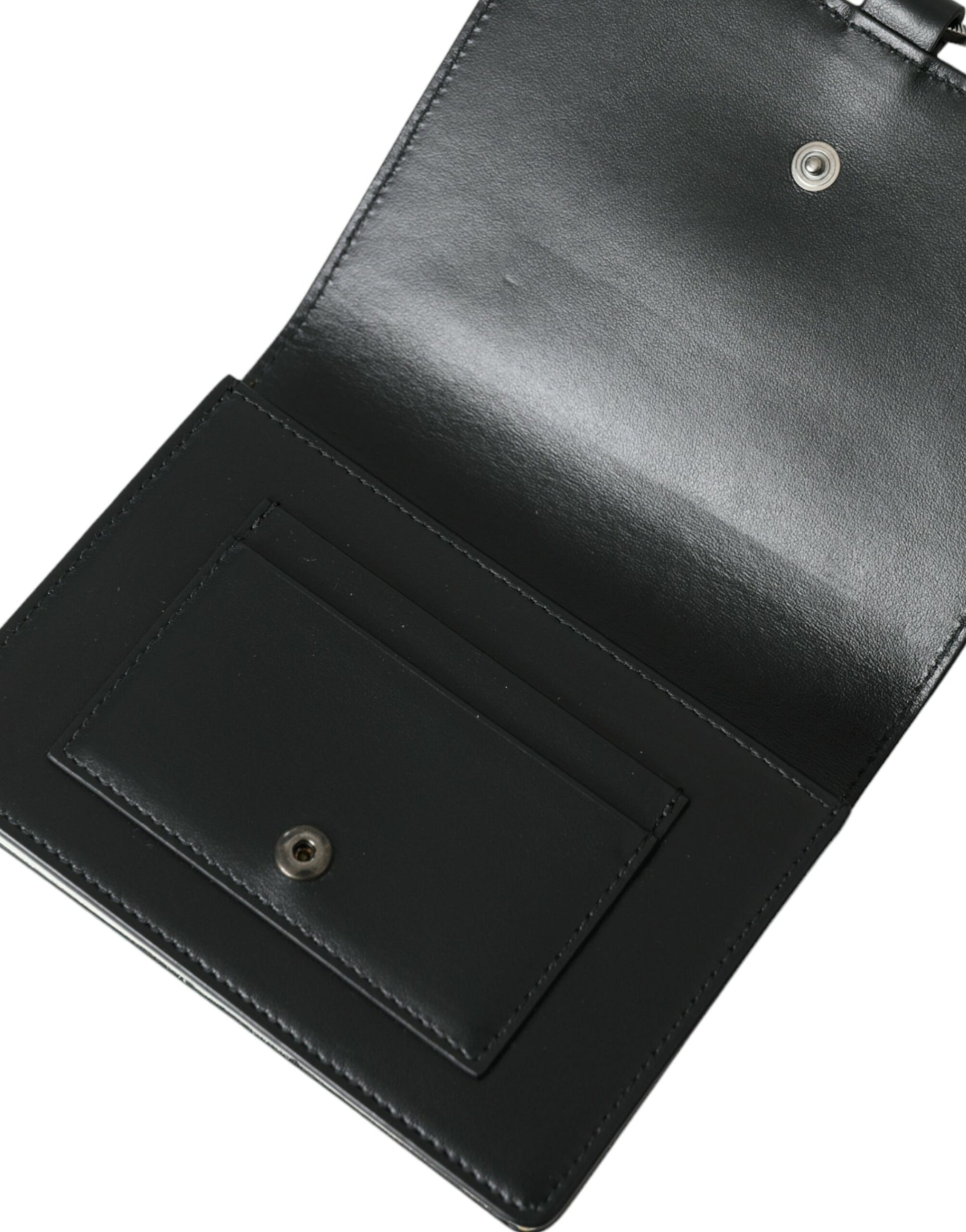 Black leather wallet with card slots