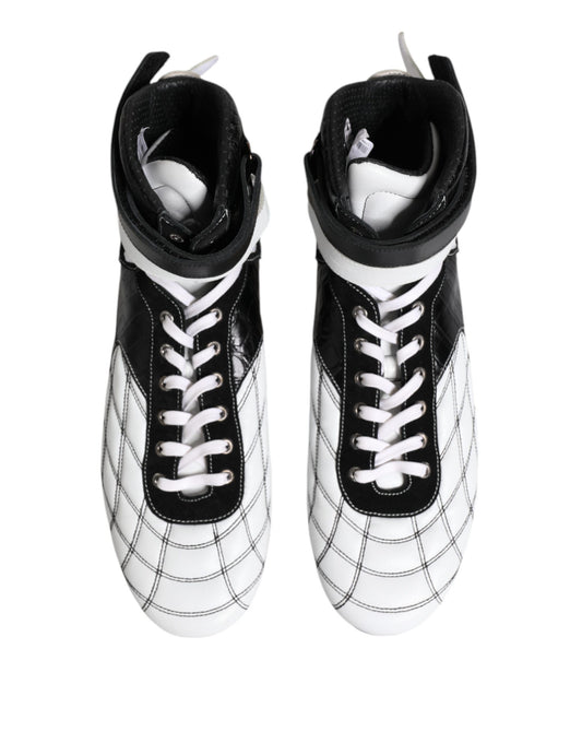 Pair of black and white ice skates