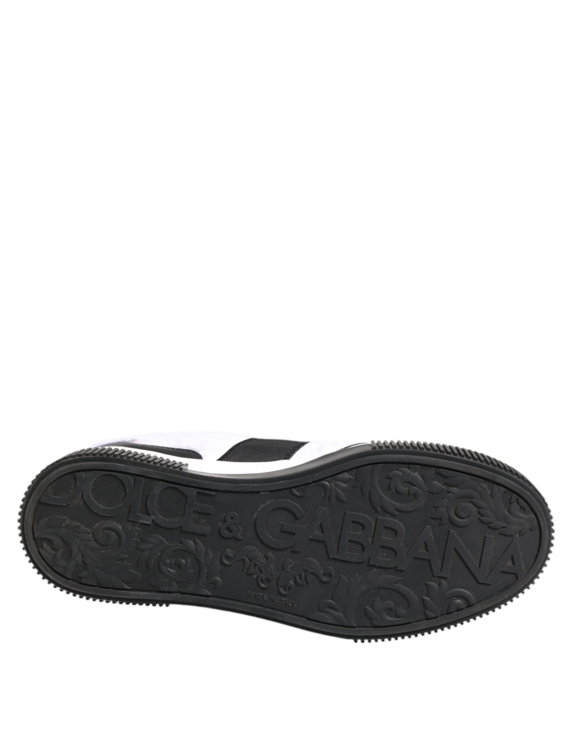 A pair of black and white leather sneakers with the word "MIAMI" written on them