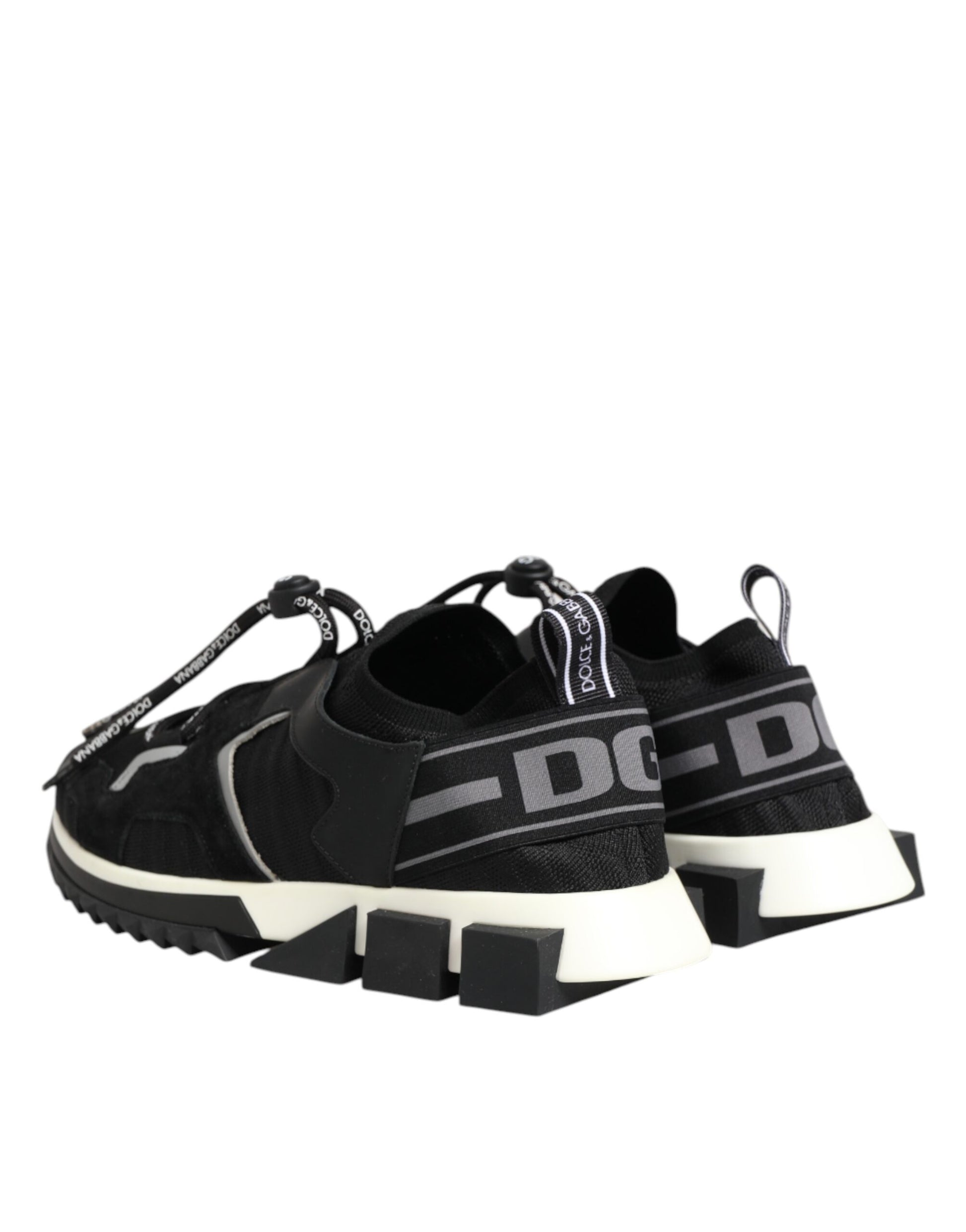 Black and white sneakers with laces