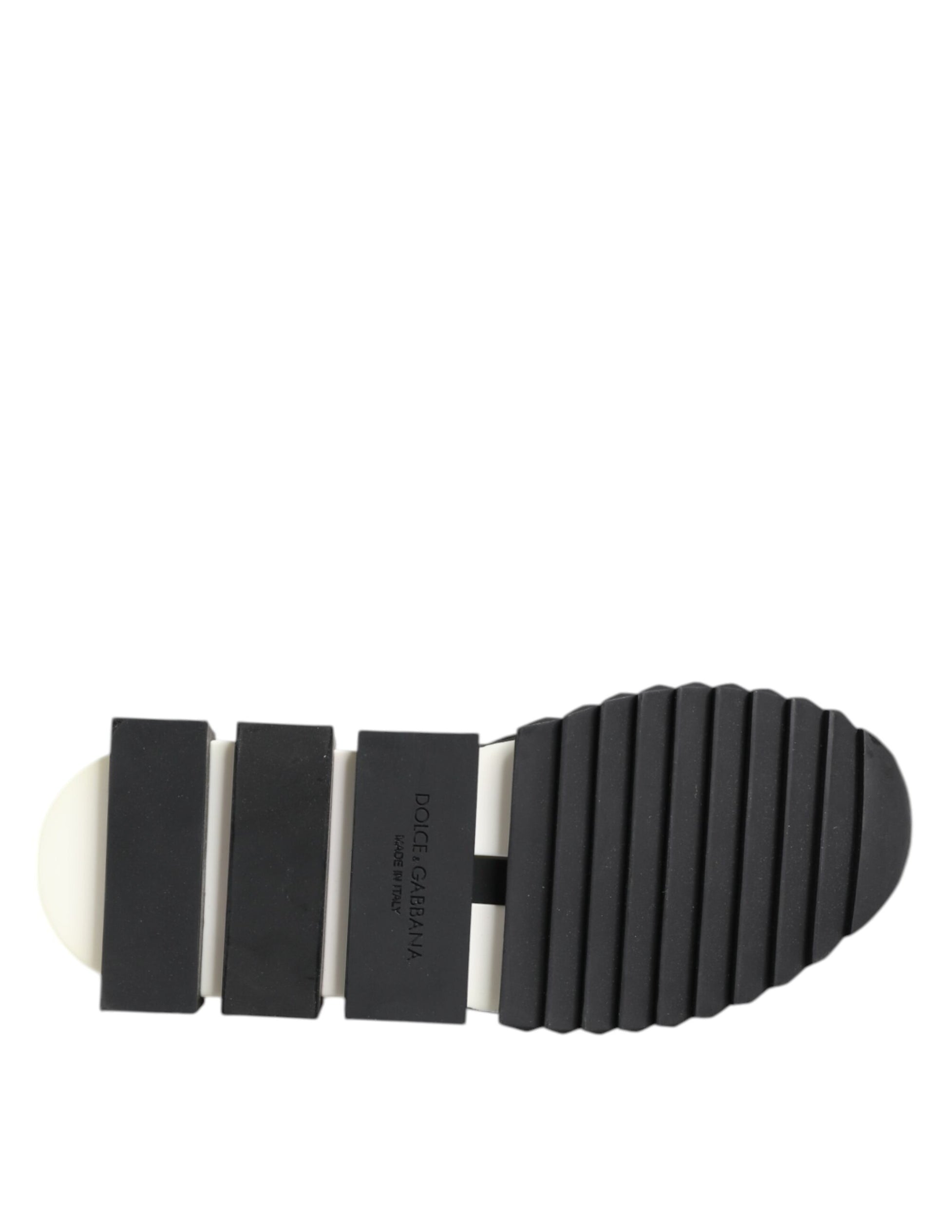 Black shoe sole with white logo