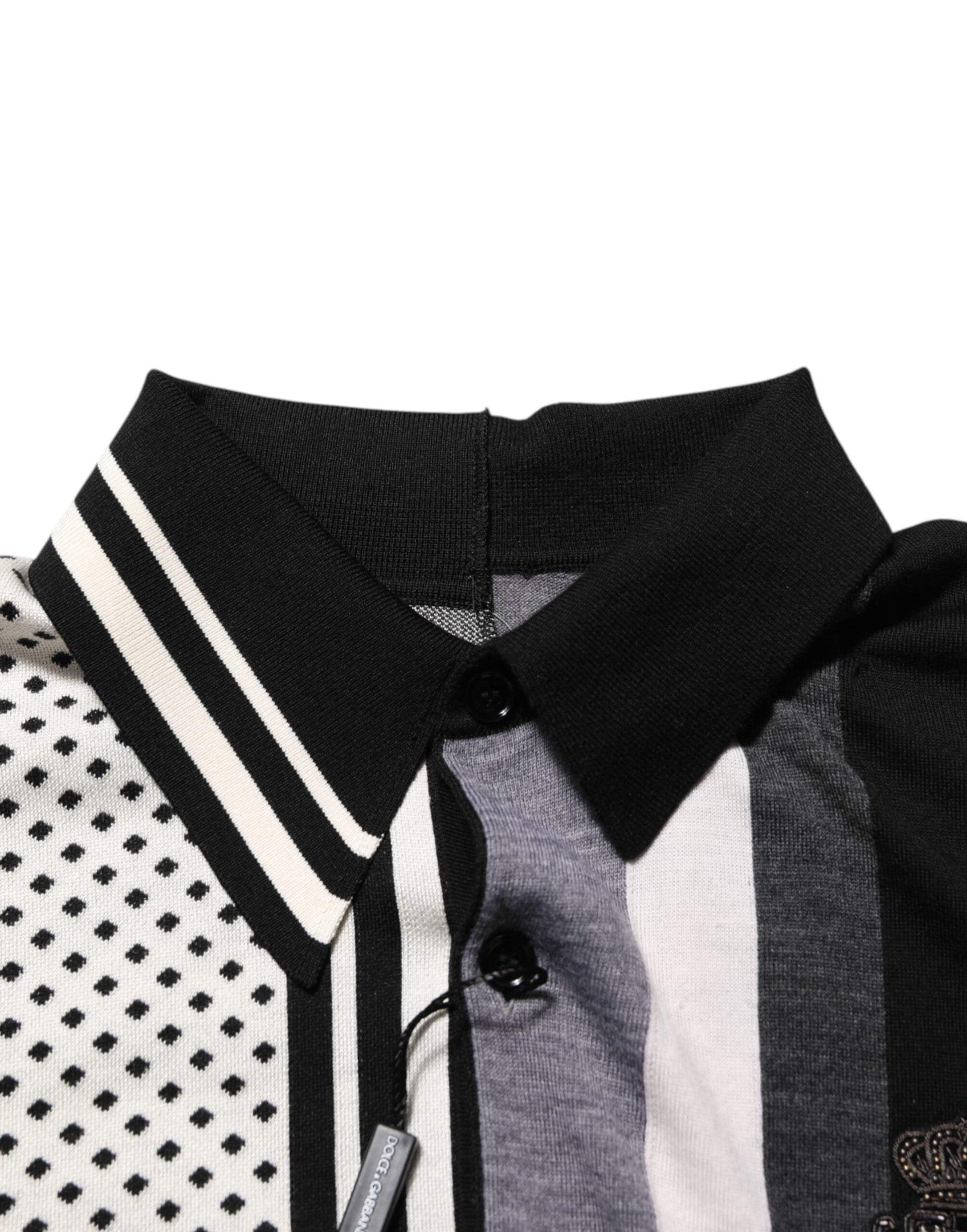 Shirt with stripes on collar and sleeves