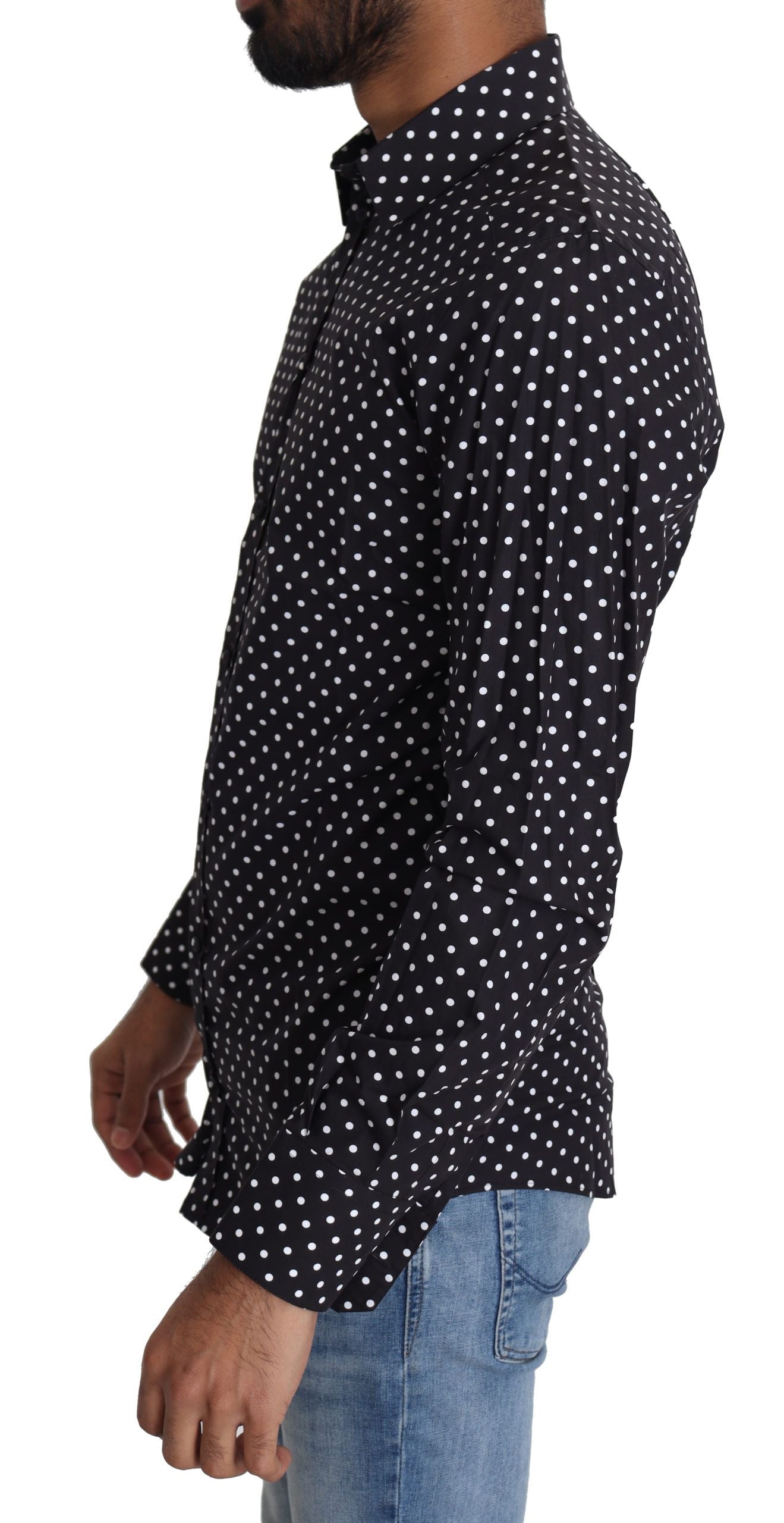 Black polka dot shirt on mannequin