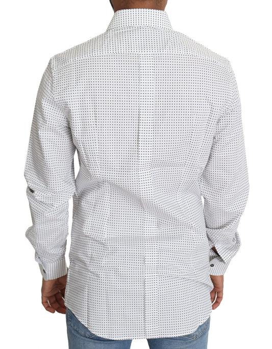 White shirt with black polka dots