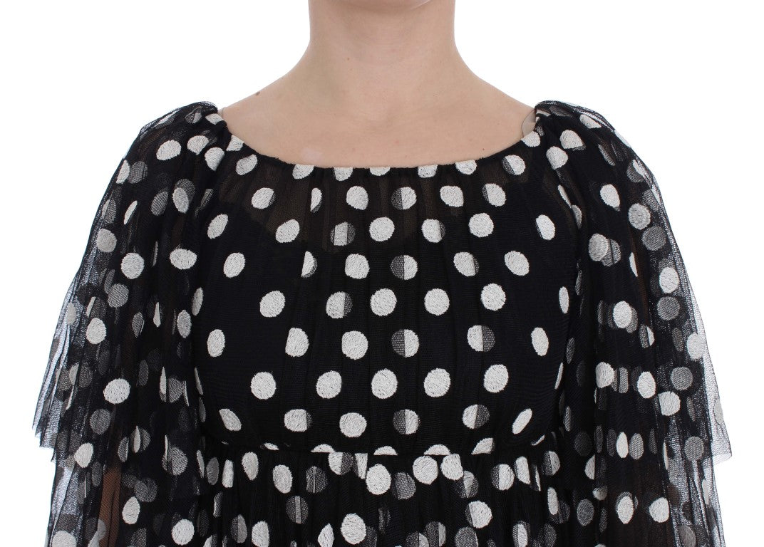Black dress with polka dots