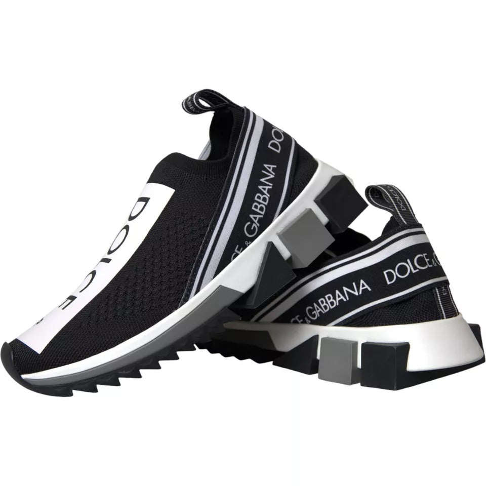 Black and white slip on shoes with Dolce & Gabbana logo