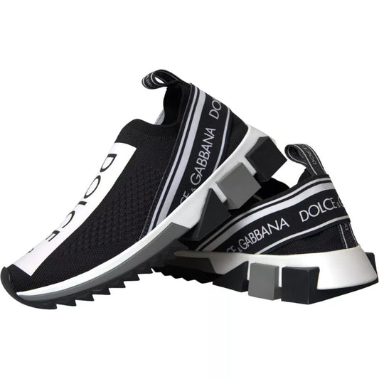 Black and white slip on shoes with Dolce & Gabbana logo