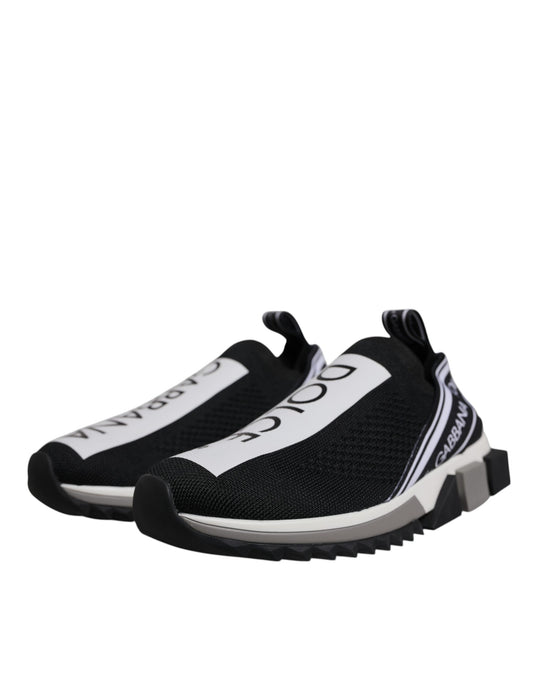 Pair of black and white sneakers