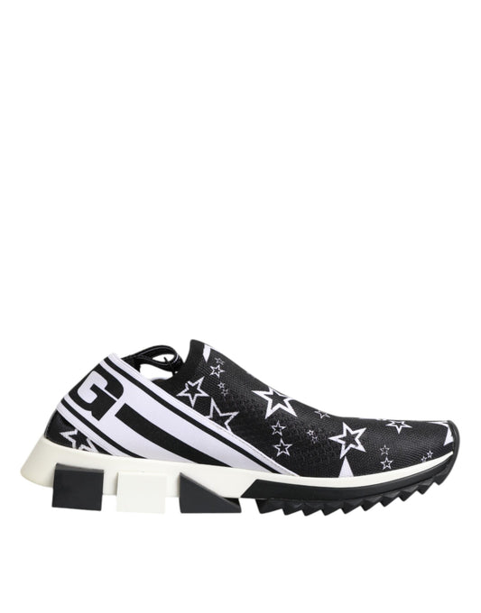 Black and white sneaker with star pattern on side