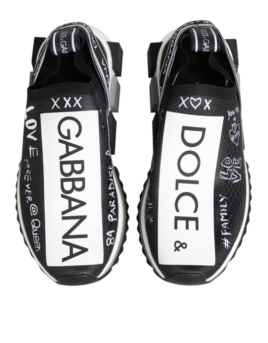 Pair of sneakers with brand names written on them