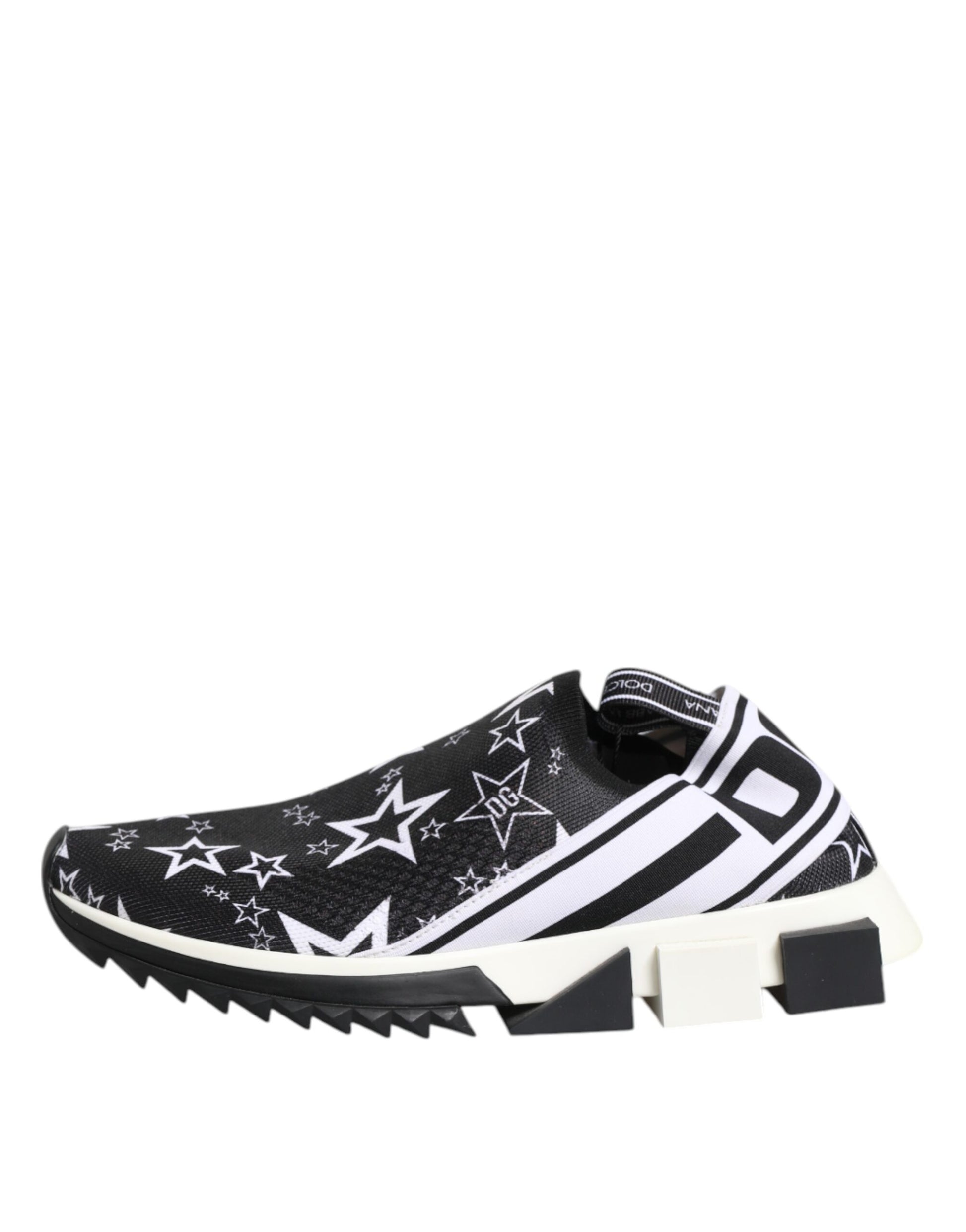 Black and white sneakers with star pattern