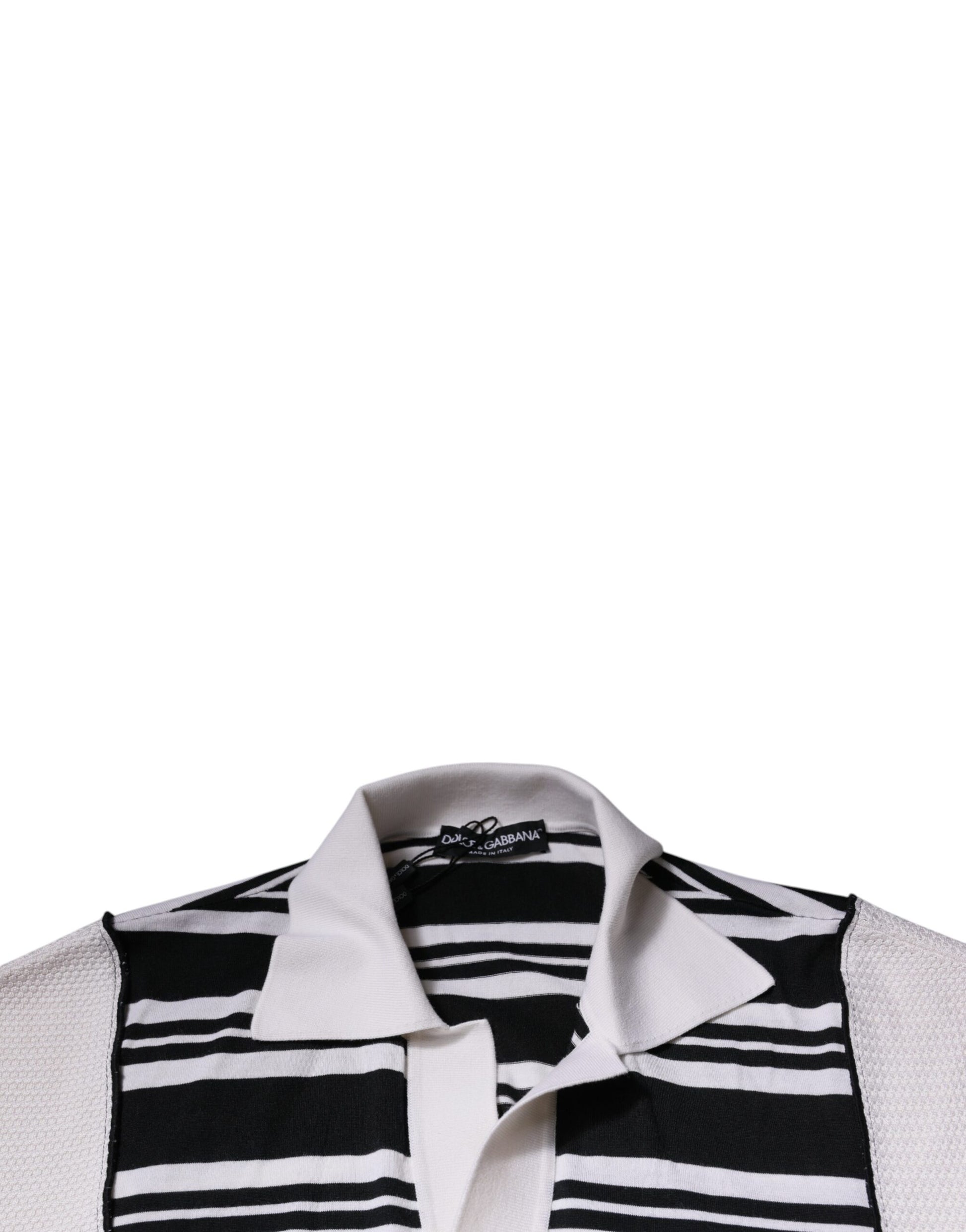 Black and white striped shirt on hanger