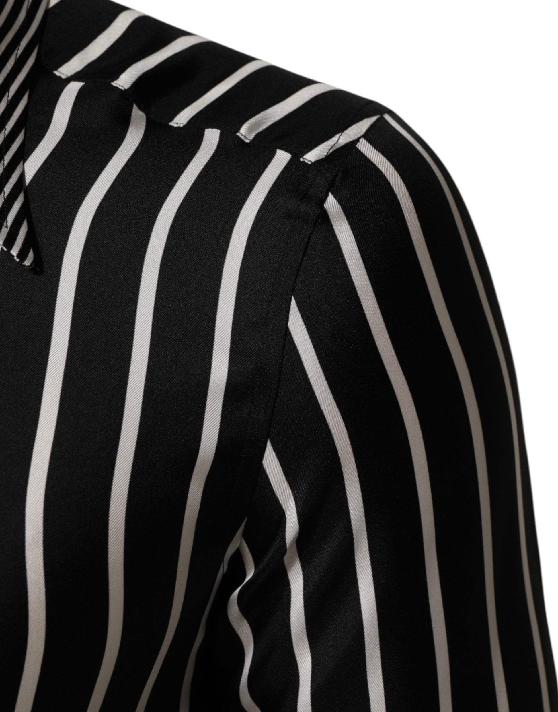 A black and white striped men's dress shirt from Dolce & Gabbana