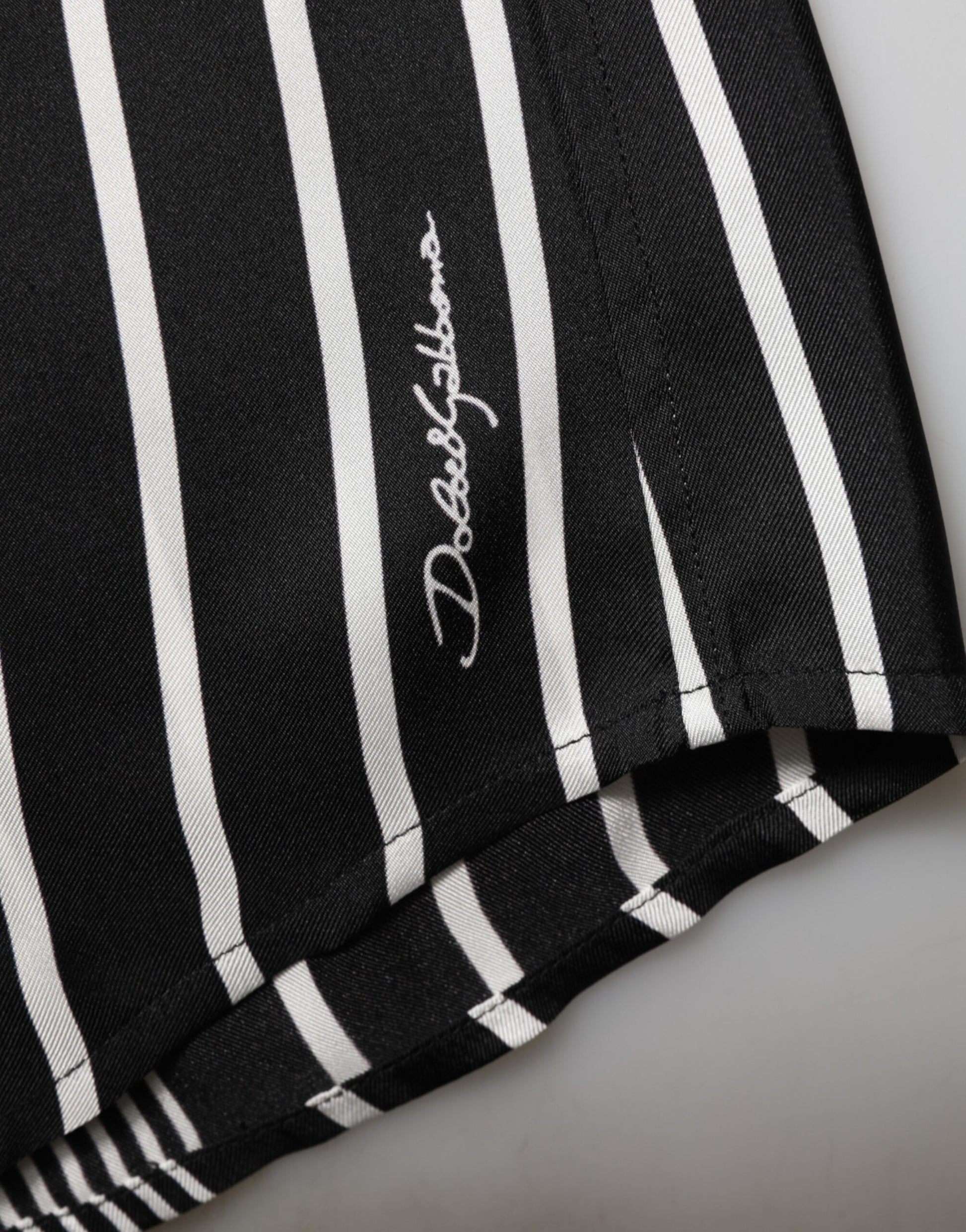 A black and white striped men's dress shirt by Dolce & Gabbana