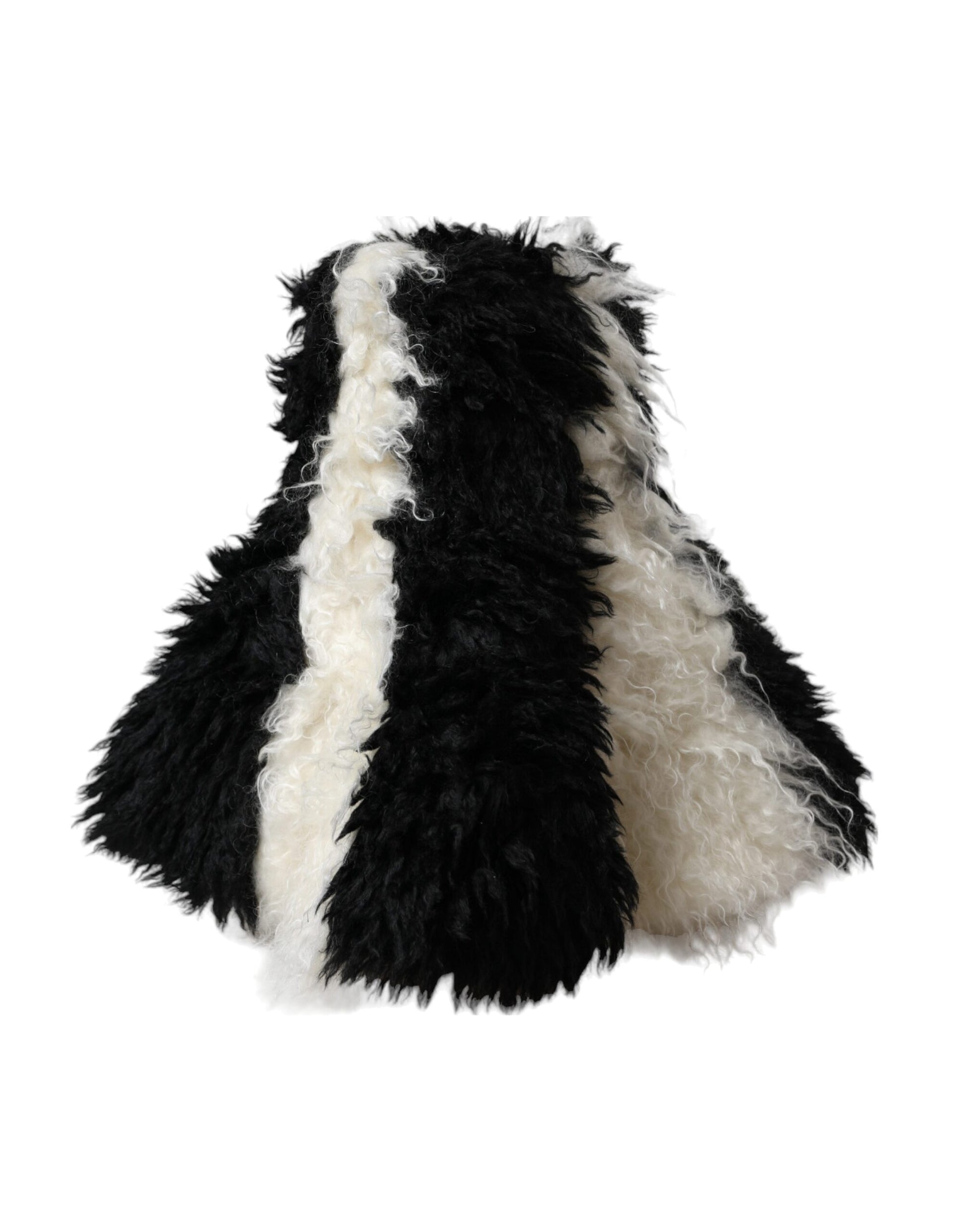 Black and white striped furry vest