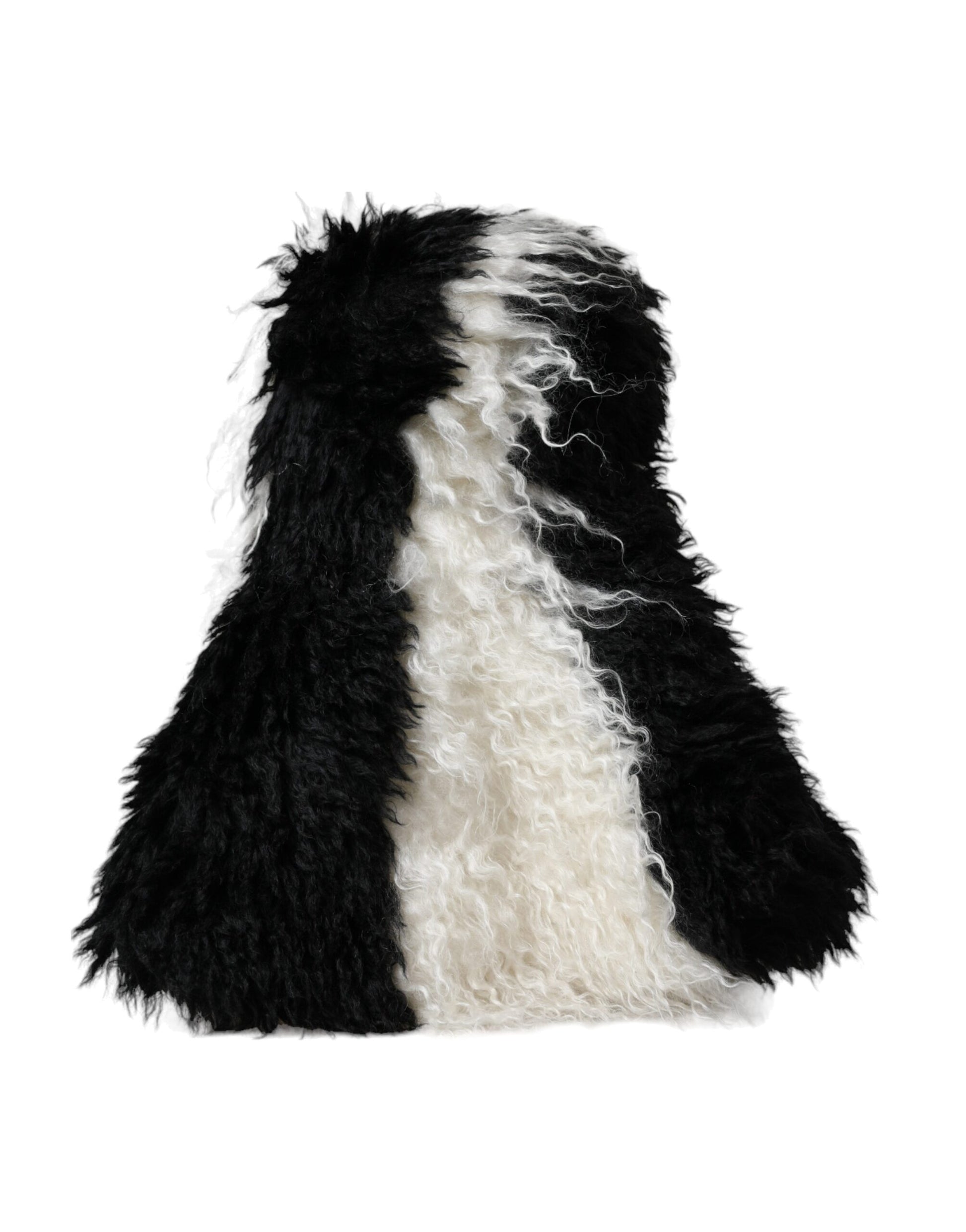 Black and white striped furry vest