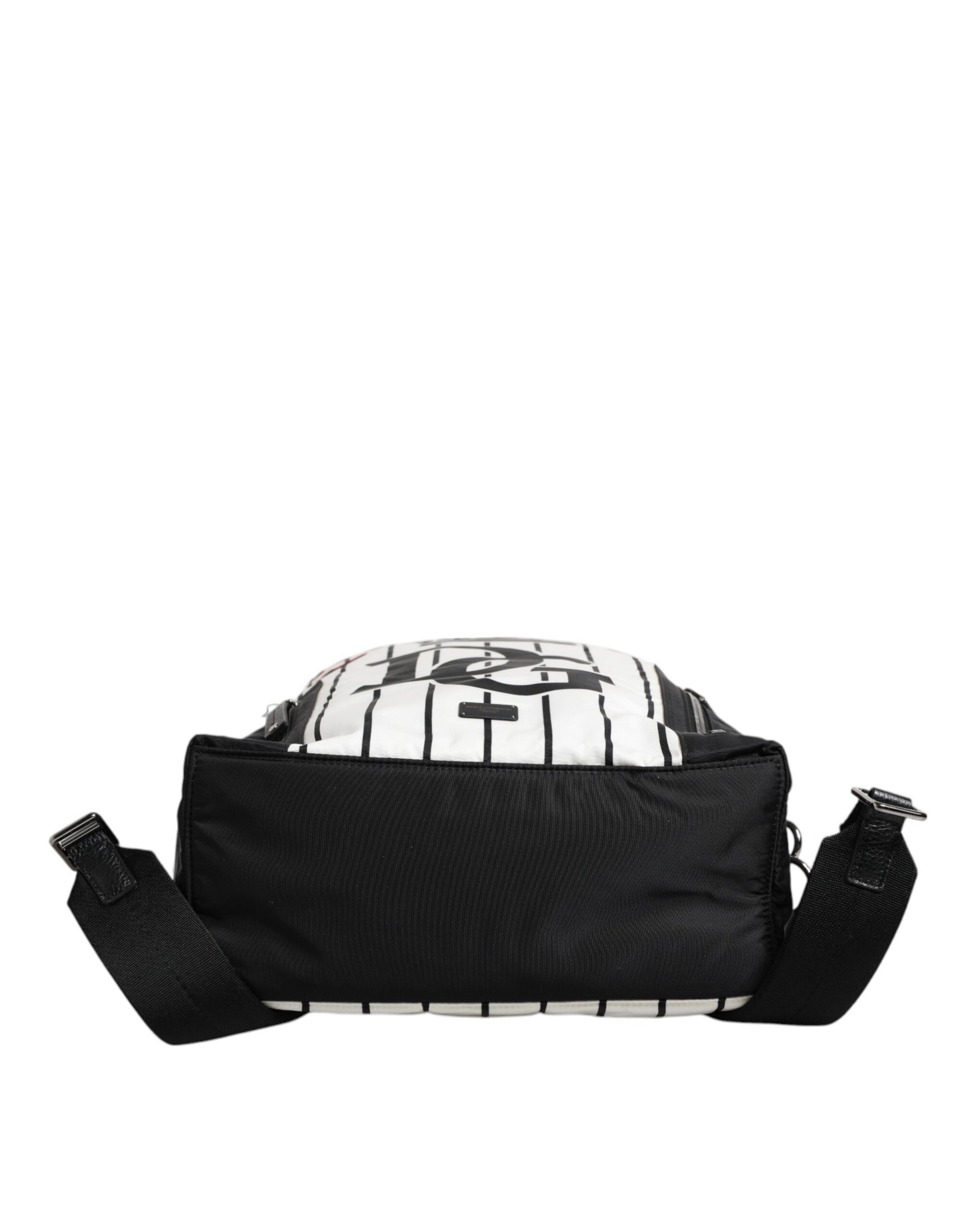 Black and white backpack with straps