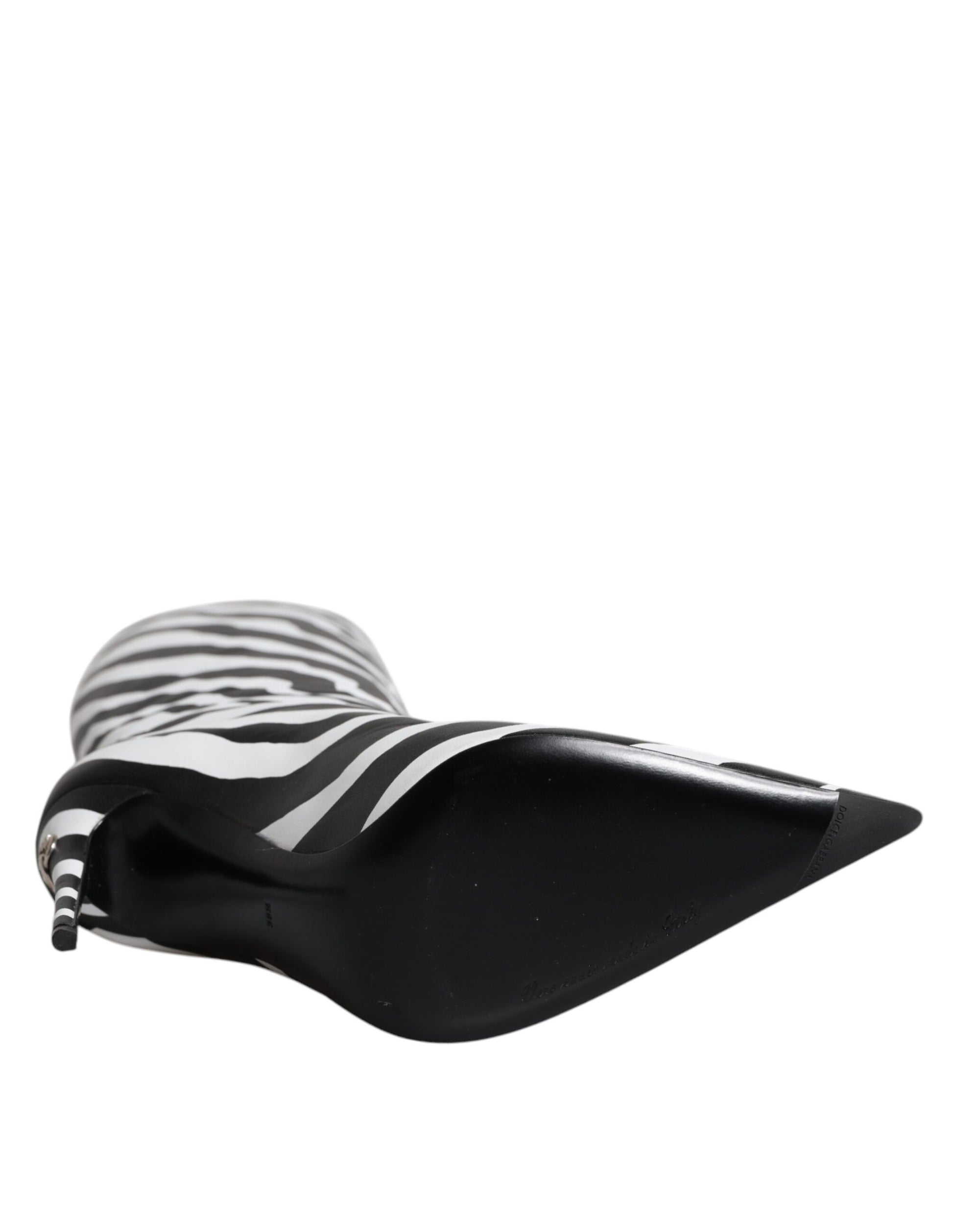 Black umbrella with zebra print design