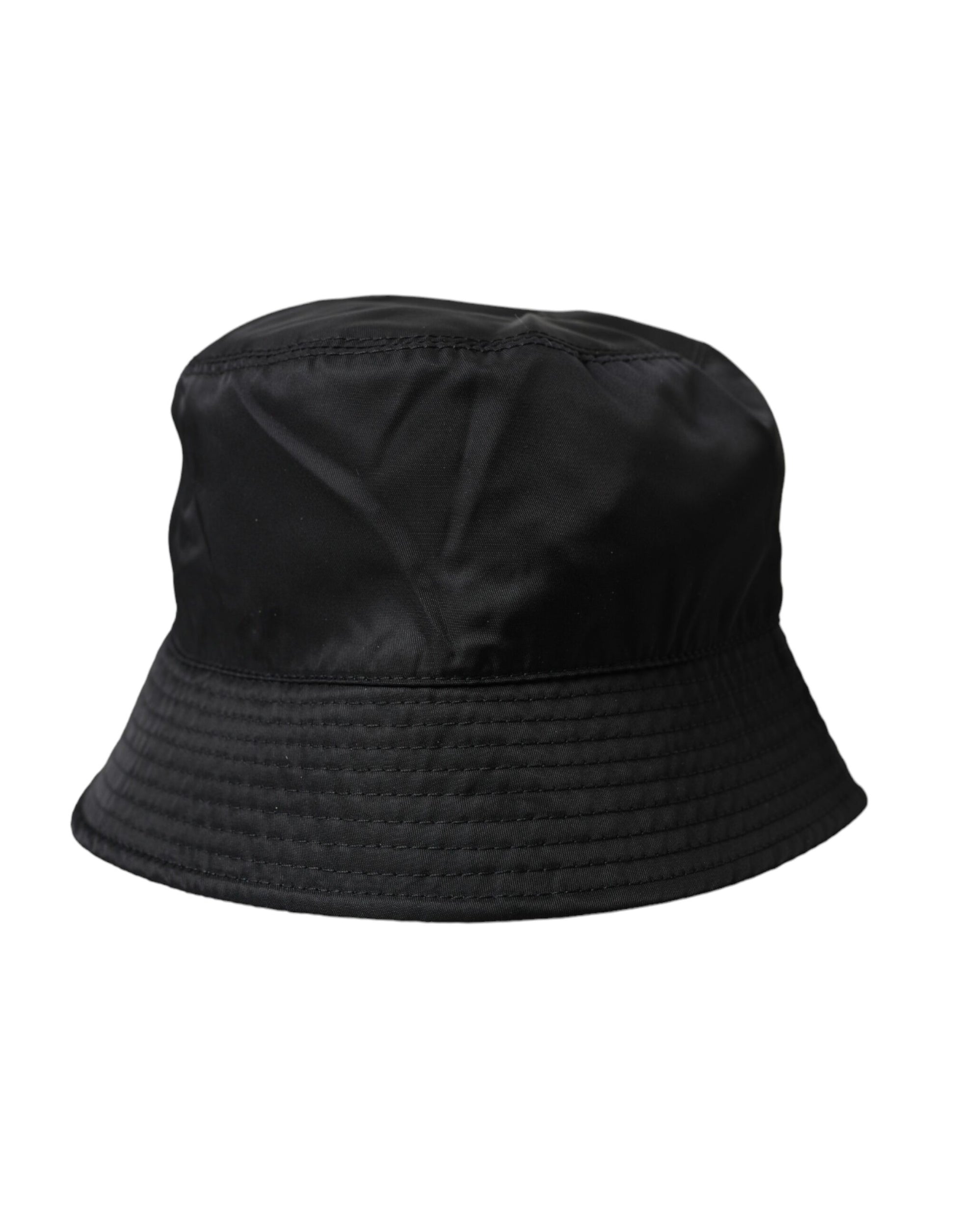 Black bucket hat with adjustable strap