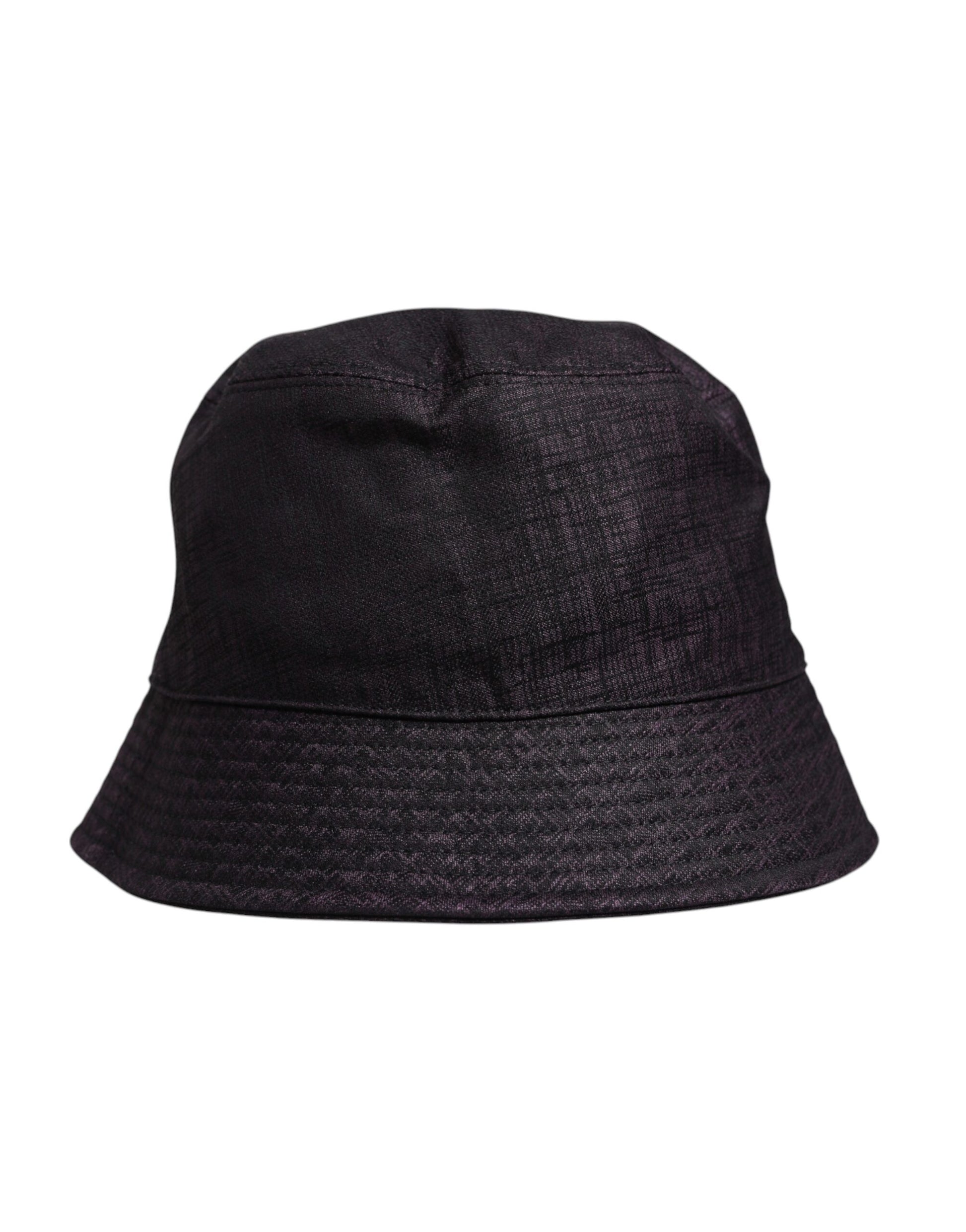 Black bucket hat with stitched detailing