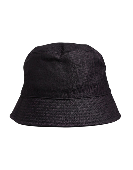 Black bucket hat with stitched detailing