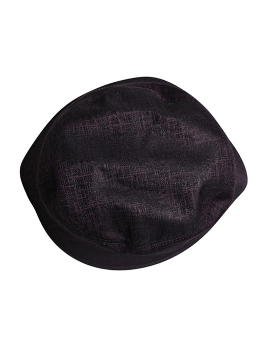 Purple velvet hat on a white background